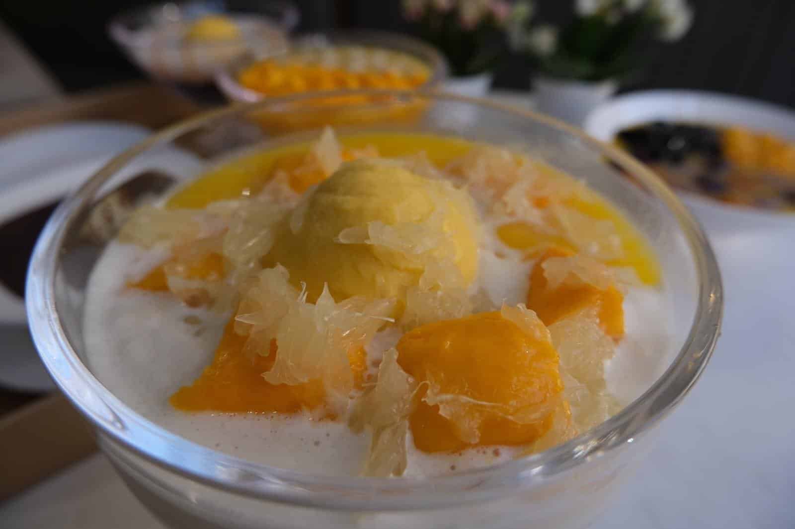 The Mango Chewy Ball is a signature dish not to be missed.