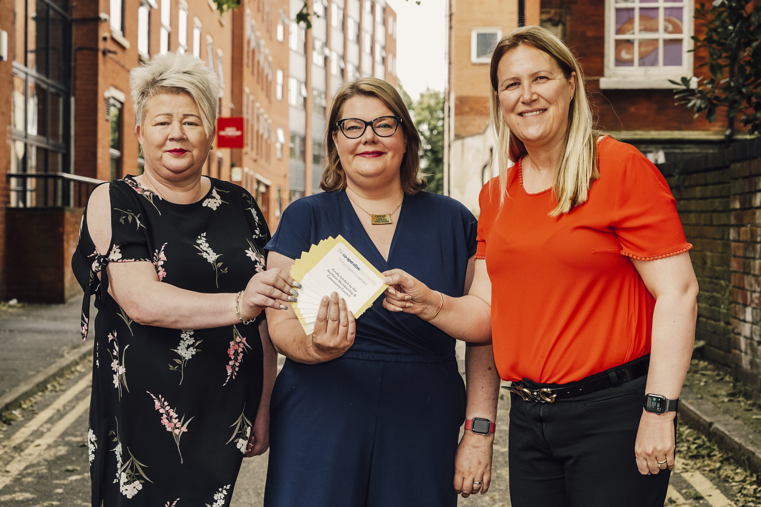 Gina Stubbard, of Revive, with (centre) councillor Joanna West and Jo Andrew, also of Derby charity Revive. Picture by ‘AV It! Media
