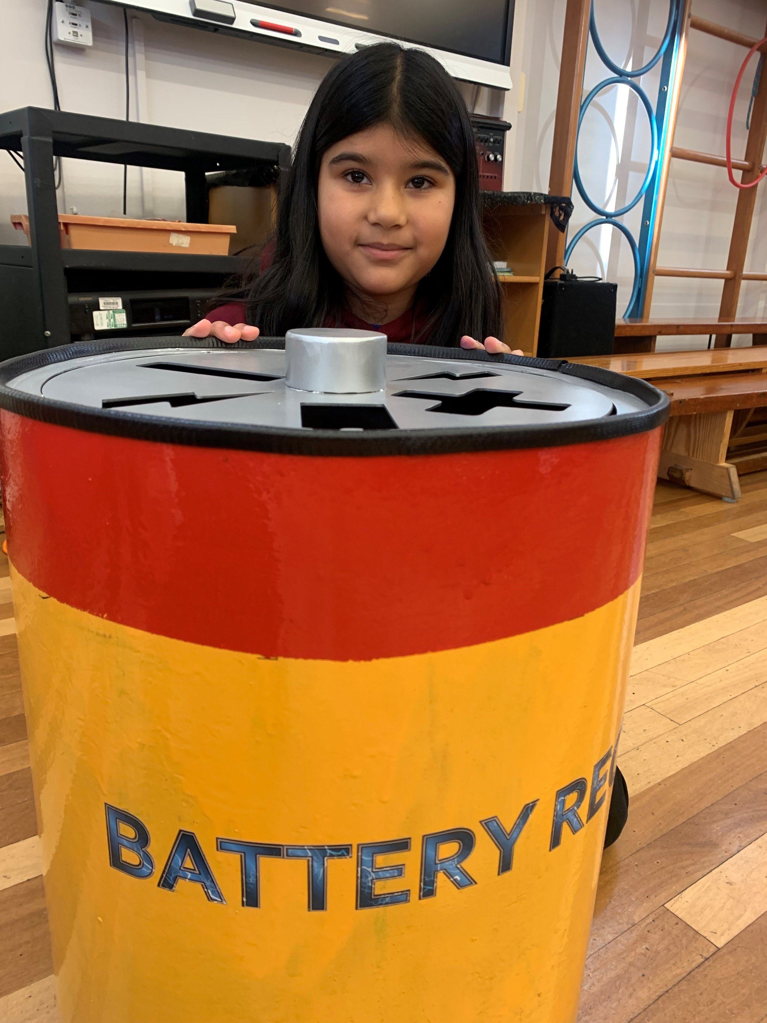 Alina from Mickleover Primary School with her winning design