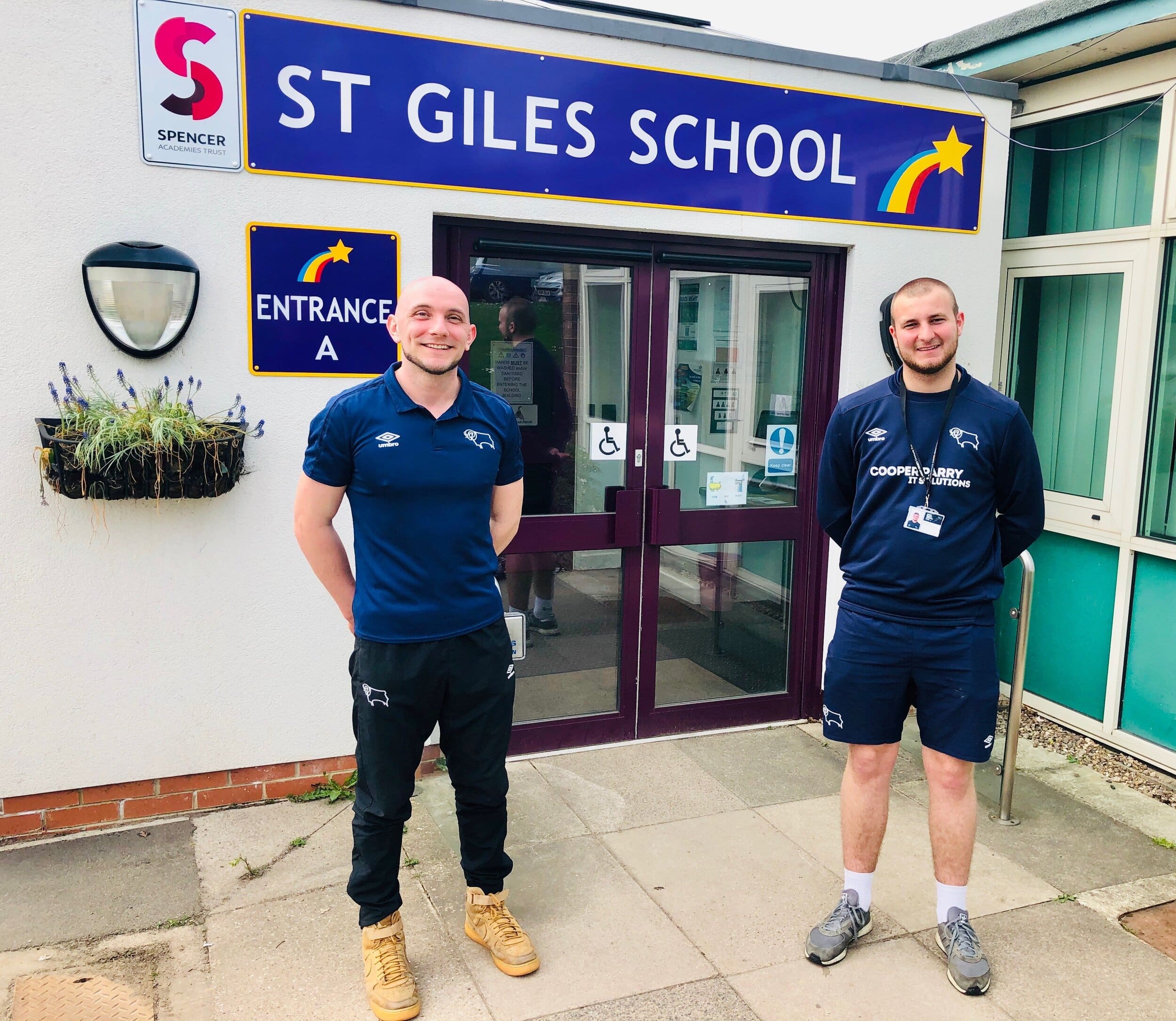 Andy and Zac, coaches from Derby County Community Trust, helped out St Giles School during the Easter holidays.