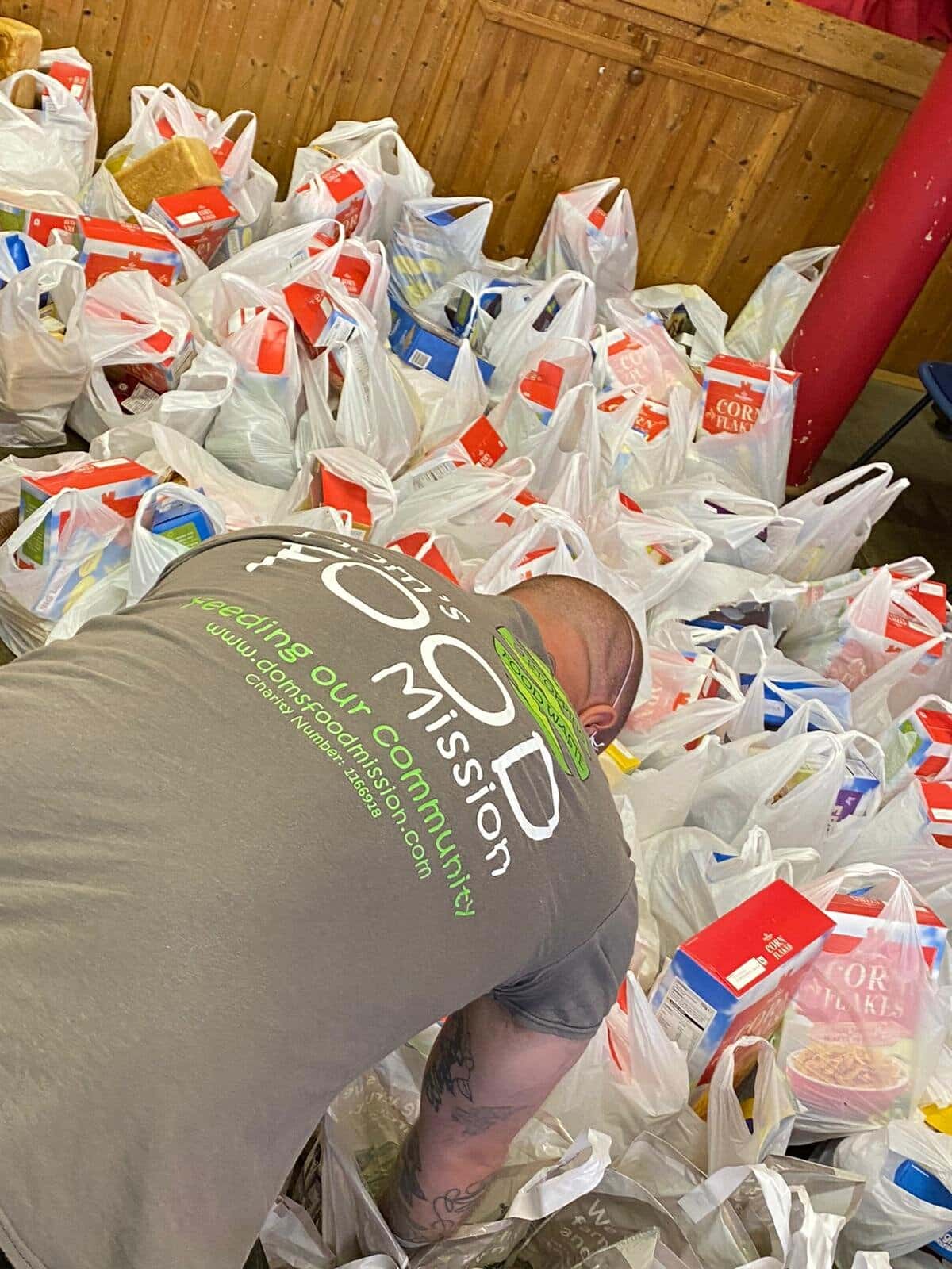 Businesses such as Marks and Spencer, Morrison's and Greggs have donated food to Dom's Food Mission.