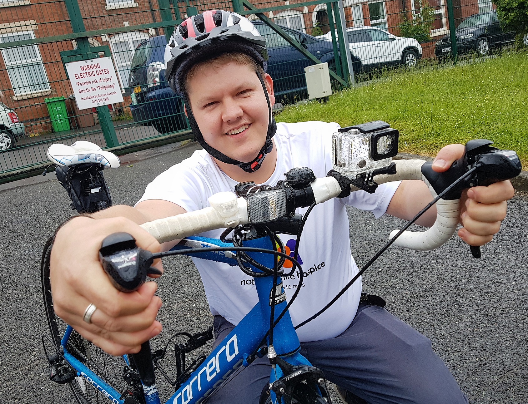 Dean Grimshaw, a school business manager from Woodthorpe, is in training to ride 50 miles in aid of Nottinghamshire Hospice. Penguin PR: public relations, communications and media.