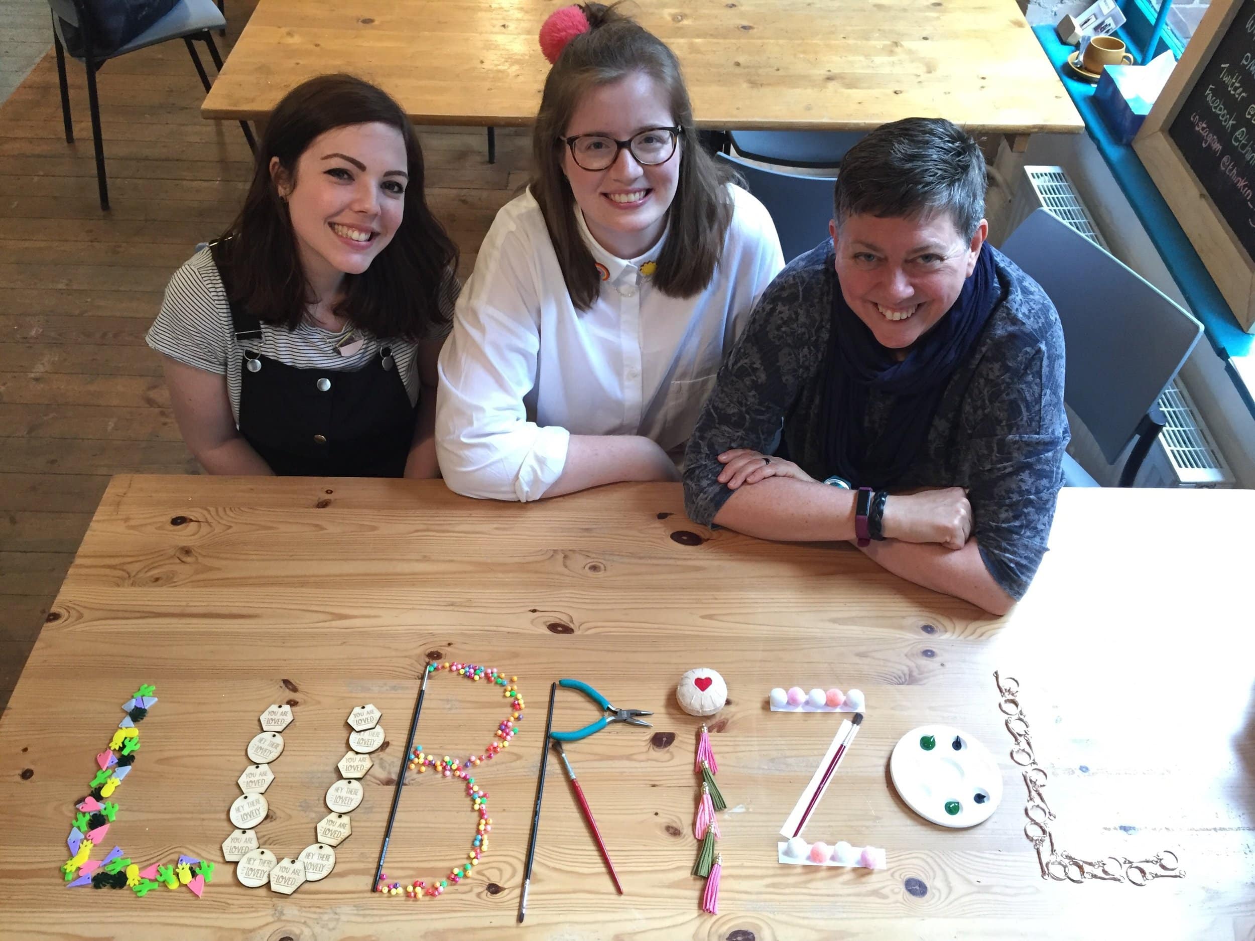 From left, Emma Rees and Menekse Stewart, who successfully pitched for funding for a new Saturday morning craft club, with Karen Clegg, charities and communities manager at chemical company Lubrizol. Penguin PR: public relations, media and communica…