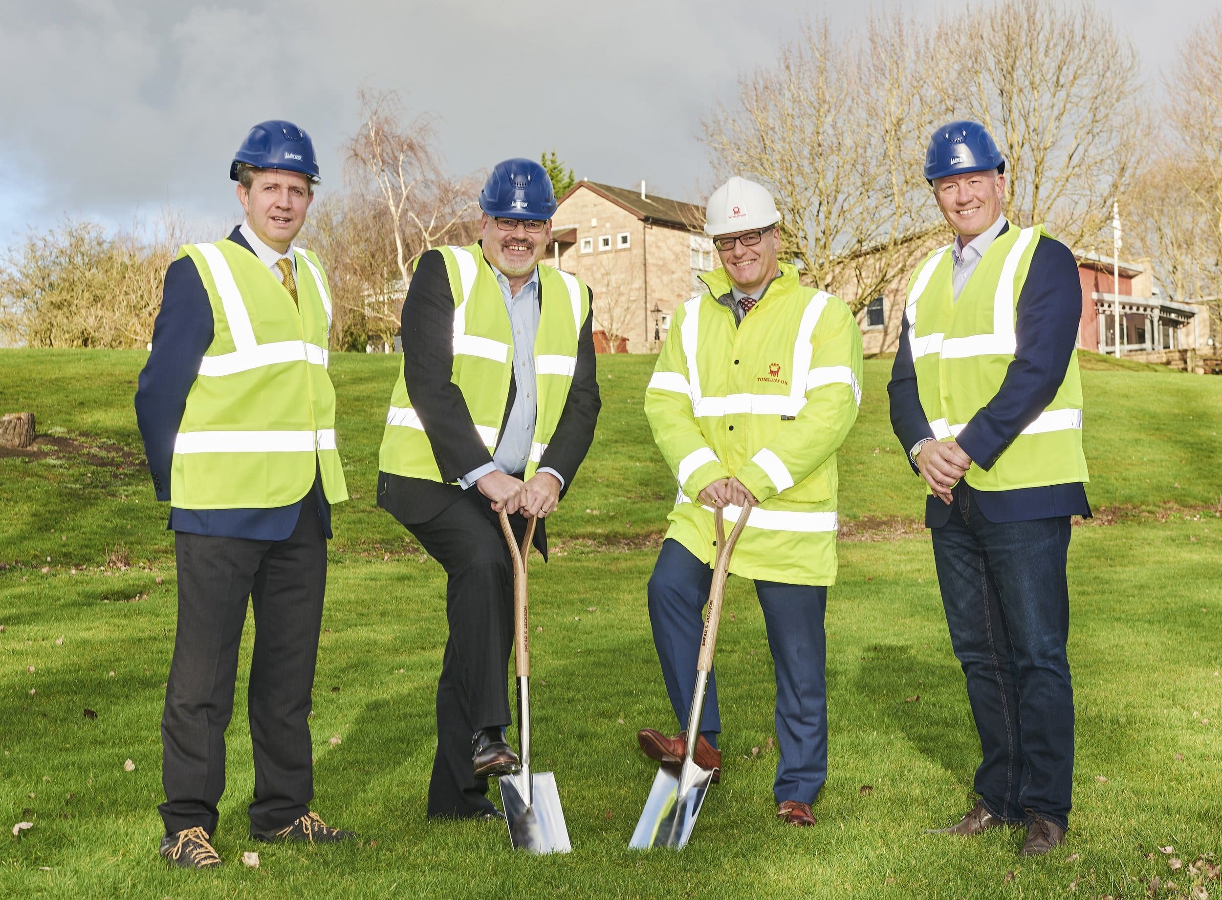 From left, Jon Cotton, procurement manager at Lubrizol, Simon Griffiths, general manager of Lubrizol, Chris Flint, director of G F Tomlinson and Matthew Joyce, vice president sales and marketing at Lubrizol.