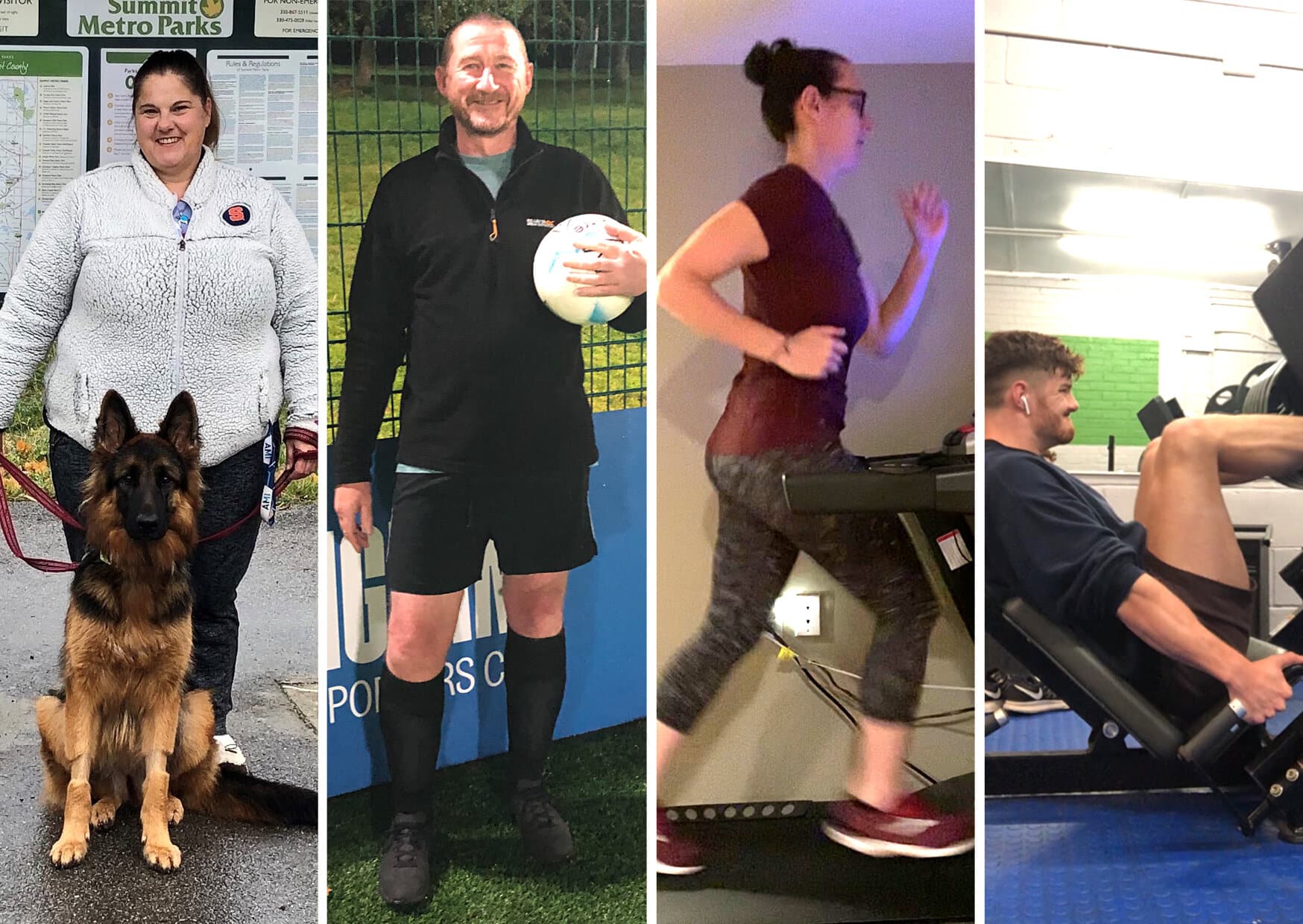 From left Jennifer McNaughton, Trade Show Manager, with her German Shepherd Aurora, Martin Freeman, Creative Project Manager, Meredith Bruder, Creative Project Manager, and Jack Bowers, Global Comms-1.jpg