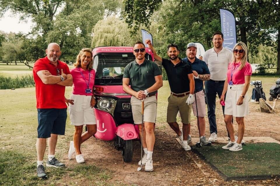 Jonny McPhee (centre), Managing Director of Invictus Group, with guests and volunteers from the Rosie May Foundation, who all took part in a recent charity golf day co-hosted by Ryley Wealth Management.