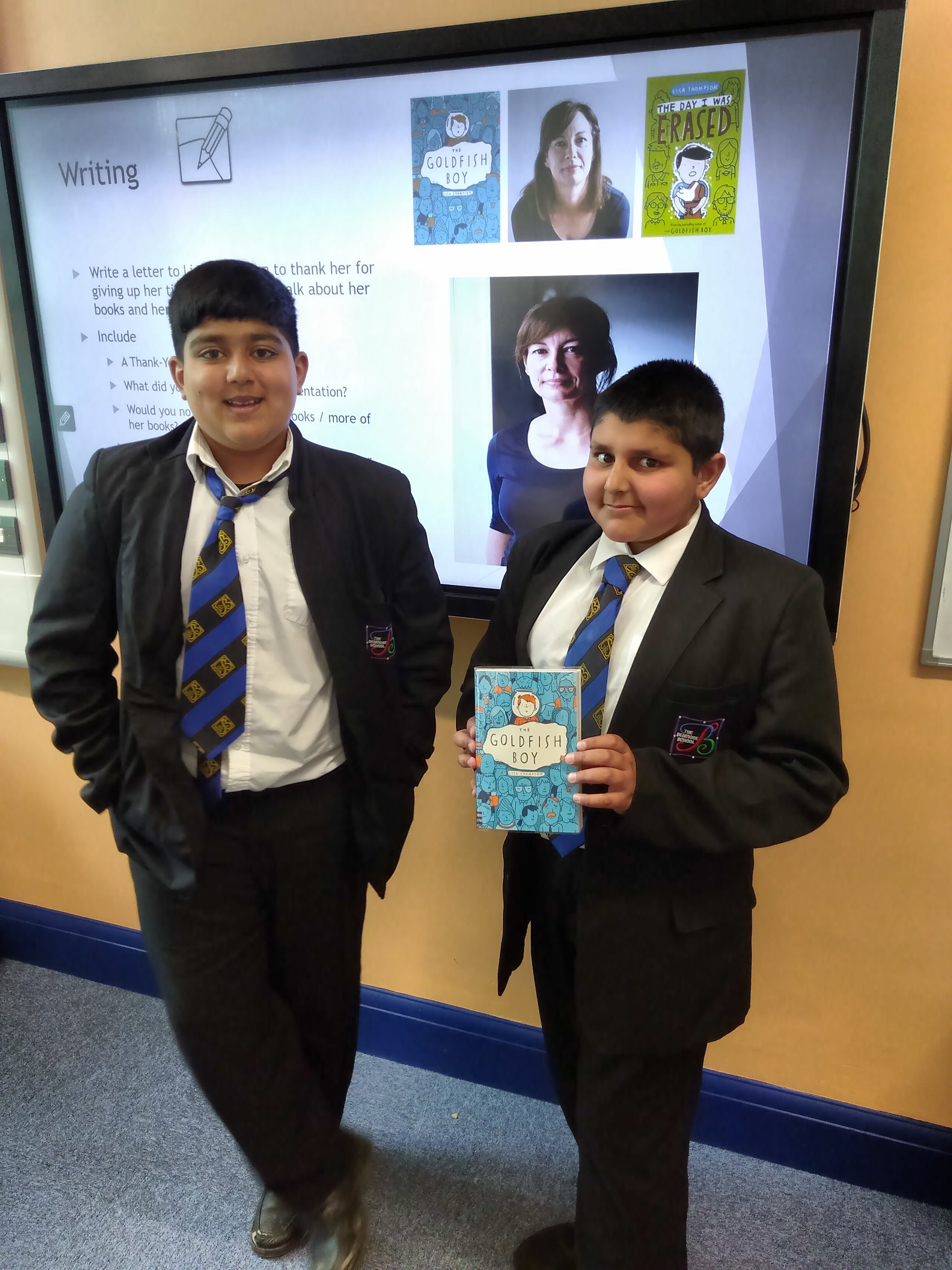 Inspired students at the Secondary School learning new literacy skills.