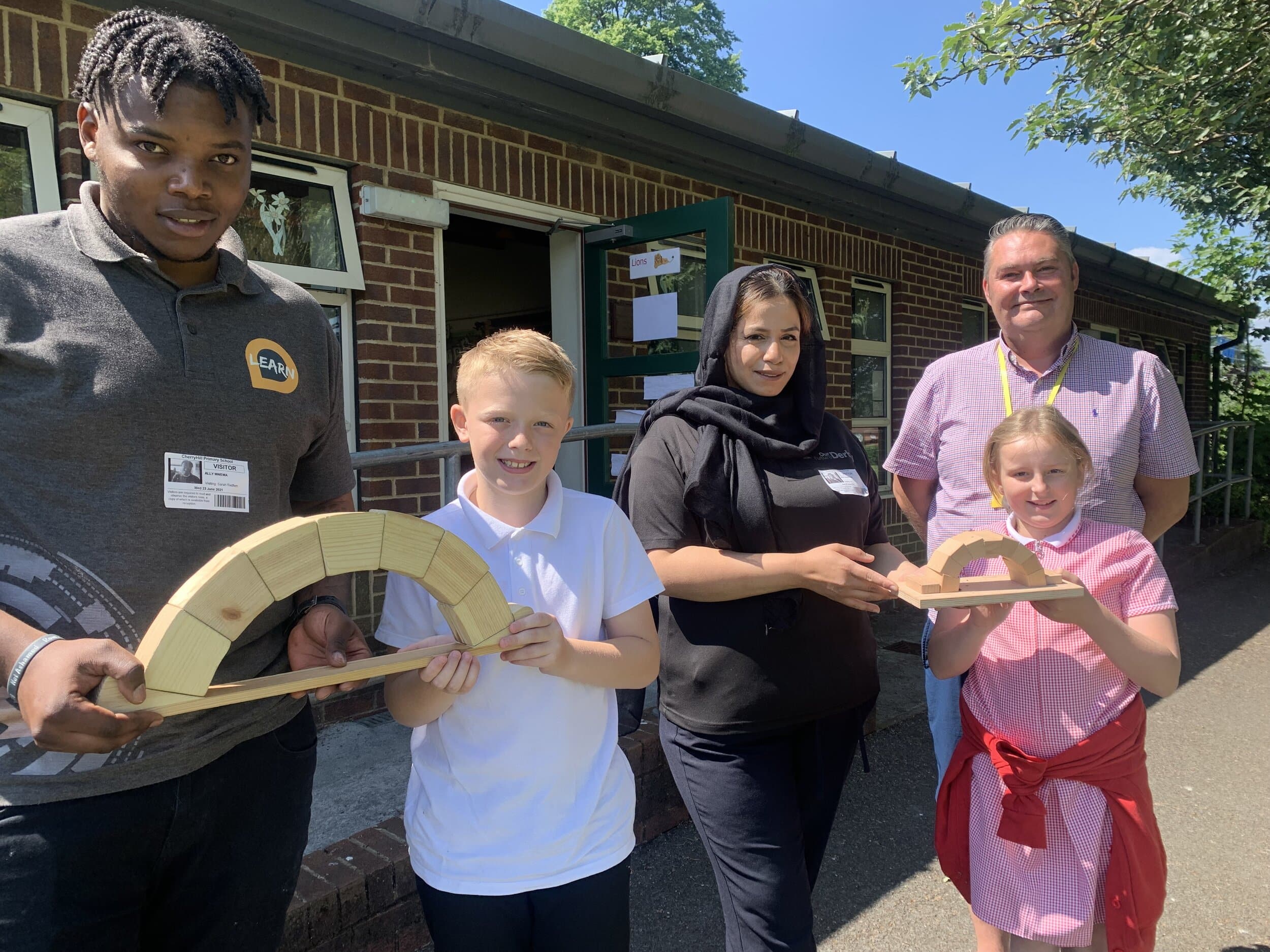 Picture shows (from left) Ally Mwema, of Learn By Design, Jackson Manning (9), IfzaShakoor, Isabelle Booth and assistant head teacher and SENCO, Darren Morris.