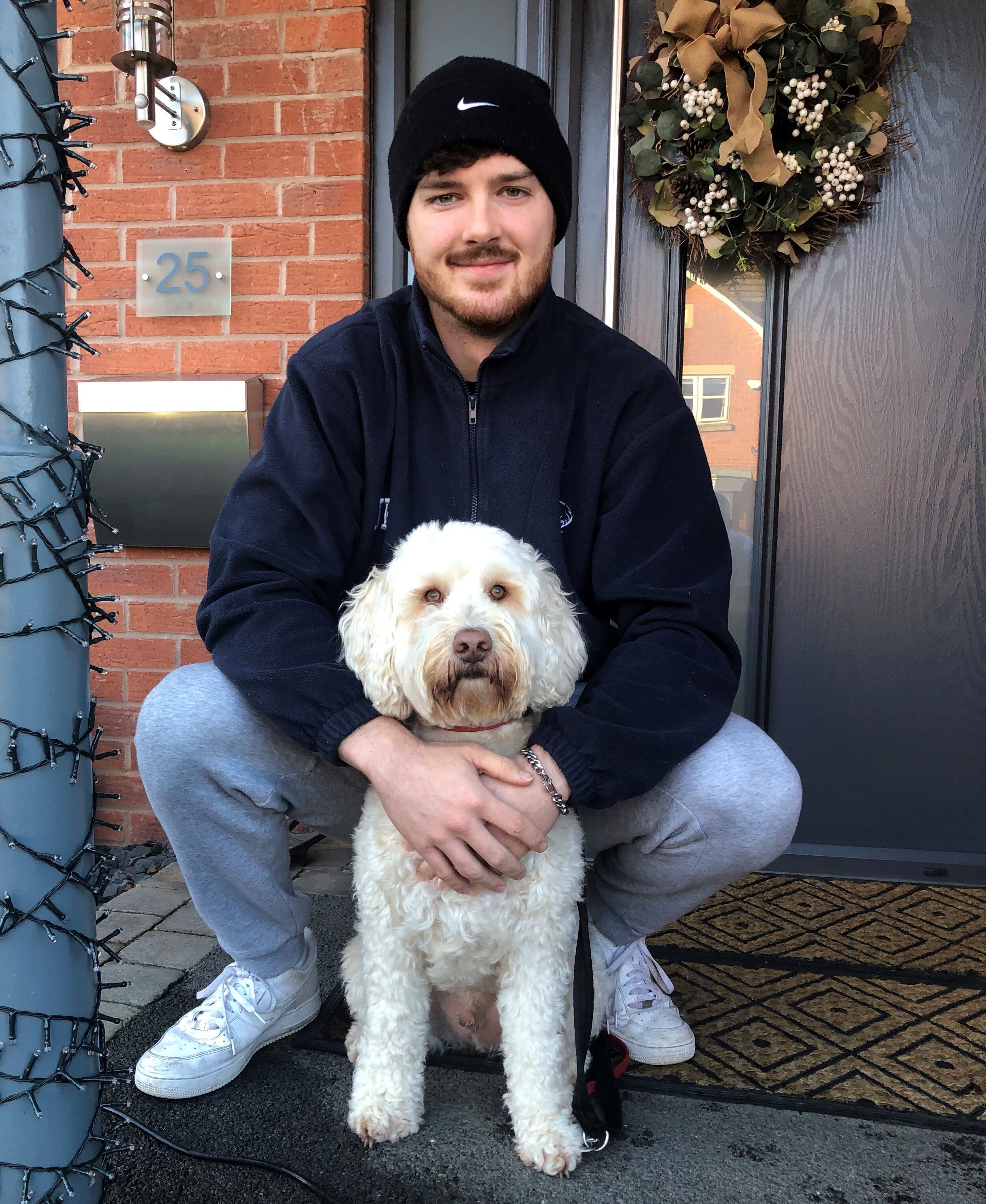 Jack Bowers, a placement student in Lubrizol's global communications department, achieved his allotted miles of the company's fundraising Atlantic Challenge by walking his dog, Reuben, at lunchtimes. (2).jpg