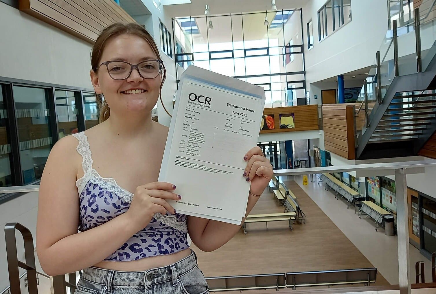 GCSE student Lauren Milburn is leaving Shirebrook Academy and moving onto The Brunts Academy in Mansfield, armed with the grades she needs to study finance, maths and sociology at A-Level.