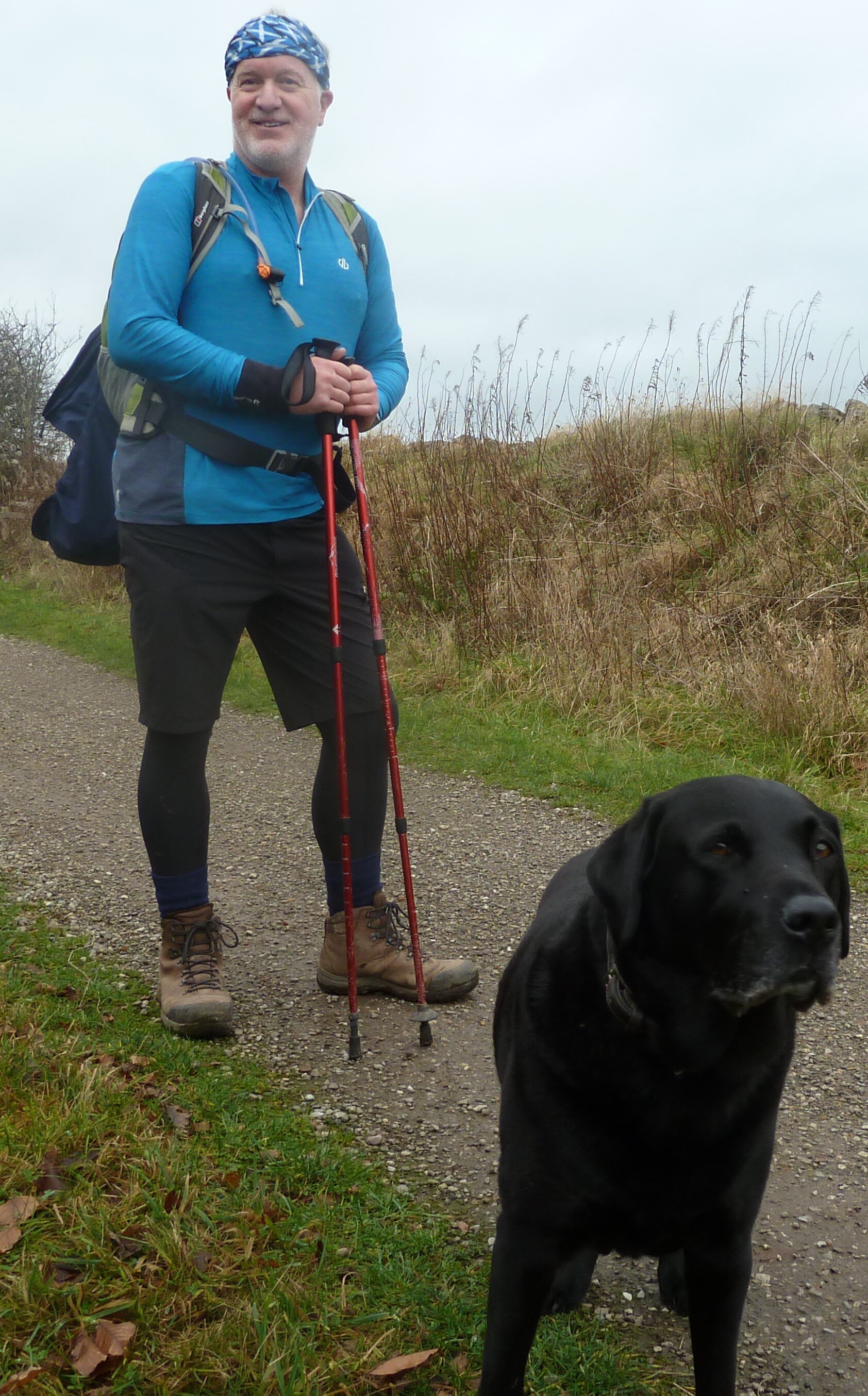 Lubrizol's Brian Sword and dog Indie.