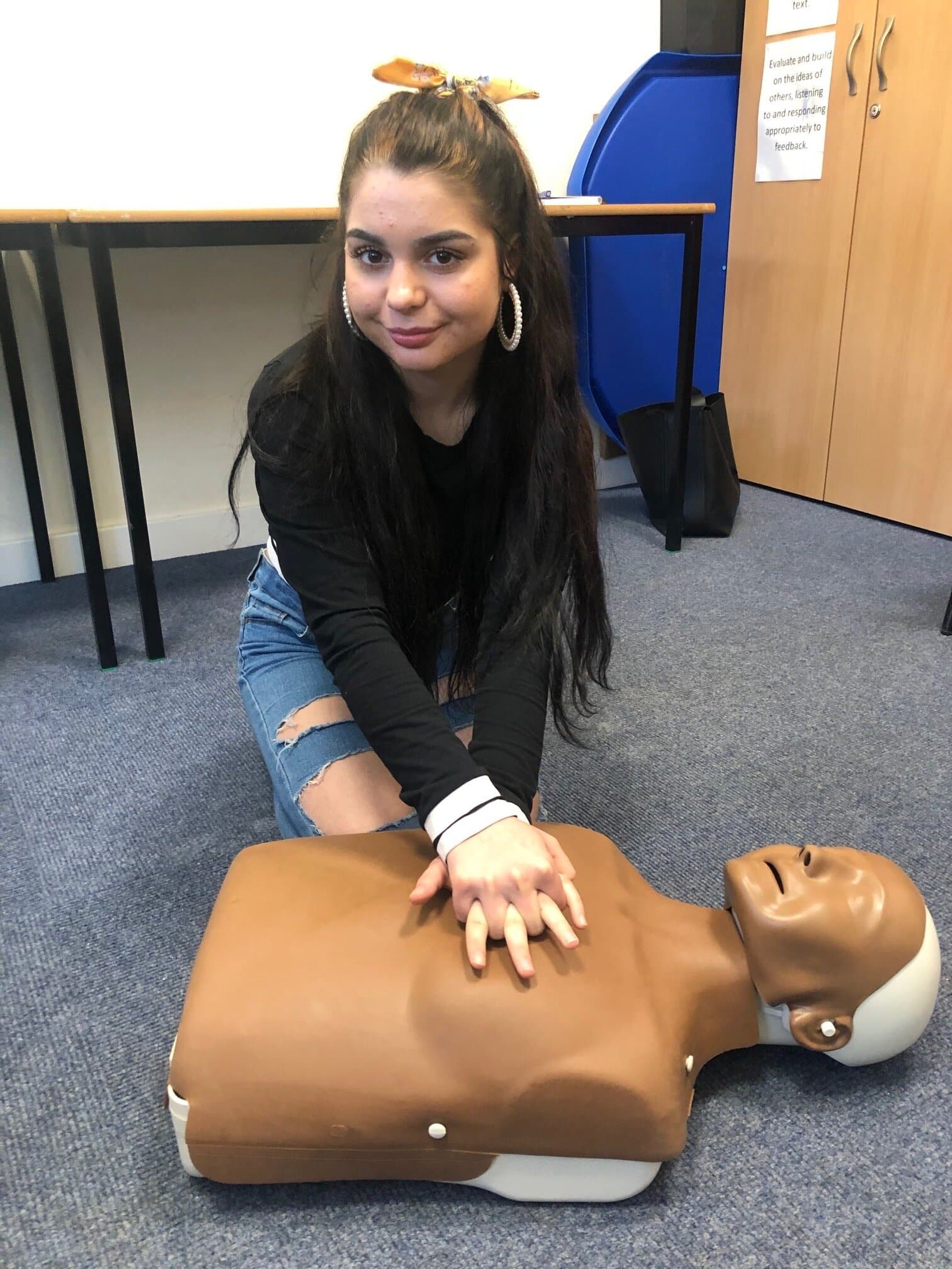 Lucia now knows how to use CPR and has been given an award by Kingsmead School for her efforts