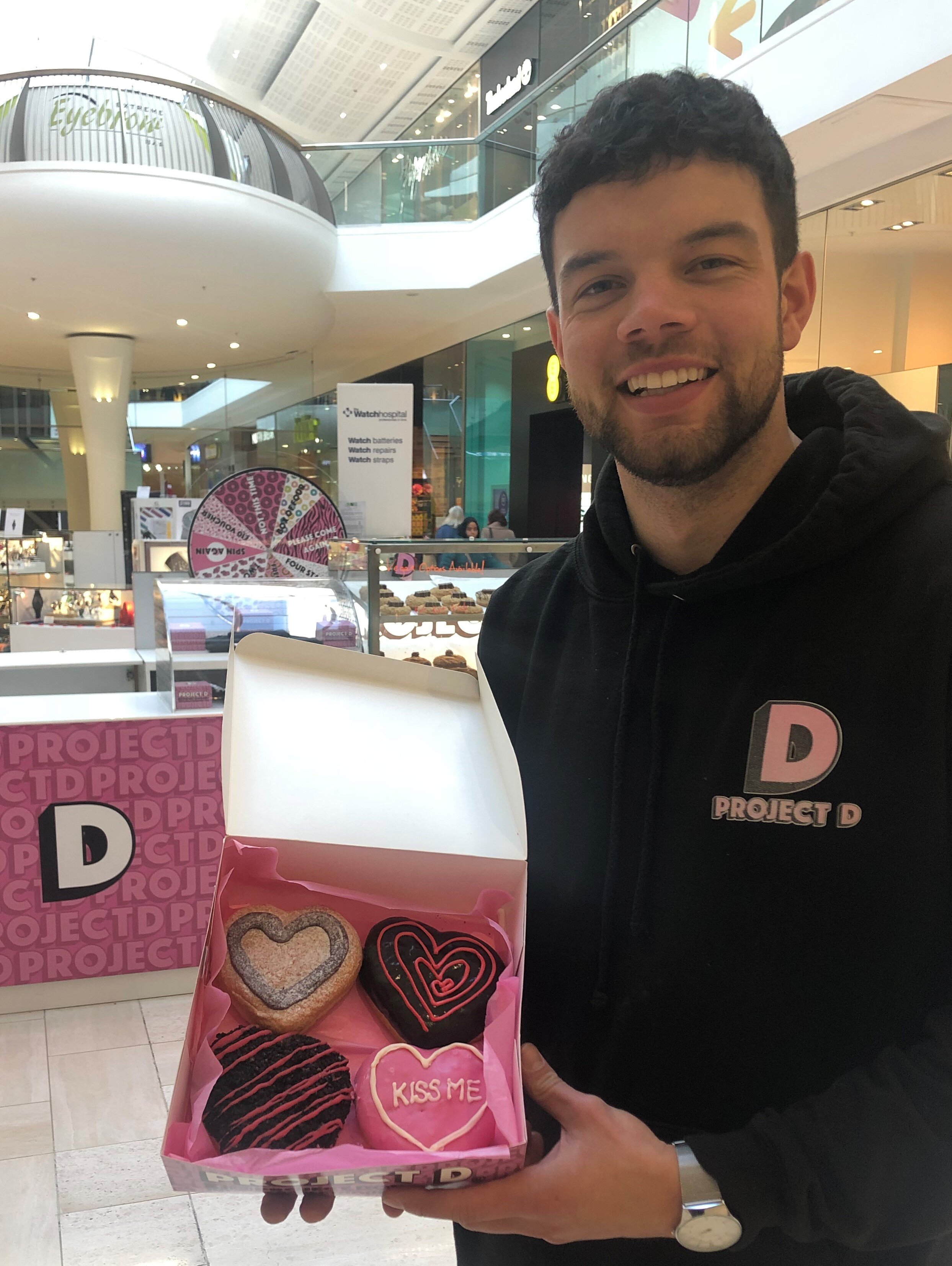 Project D’s Matthew Bond in front of the Intu Derby kiosk.