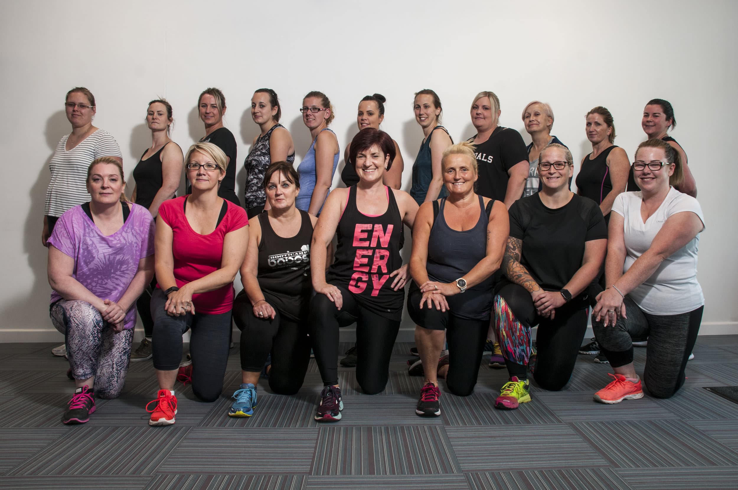 Member of hte Body Blast class, which is hosted by fitness instructor Julie Bamford (front row, centre). The class is held every Tuesday at Greenwich Community Centre, close to Deer Park.