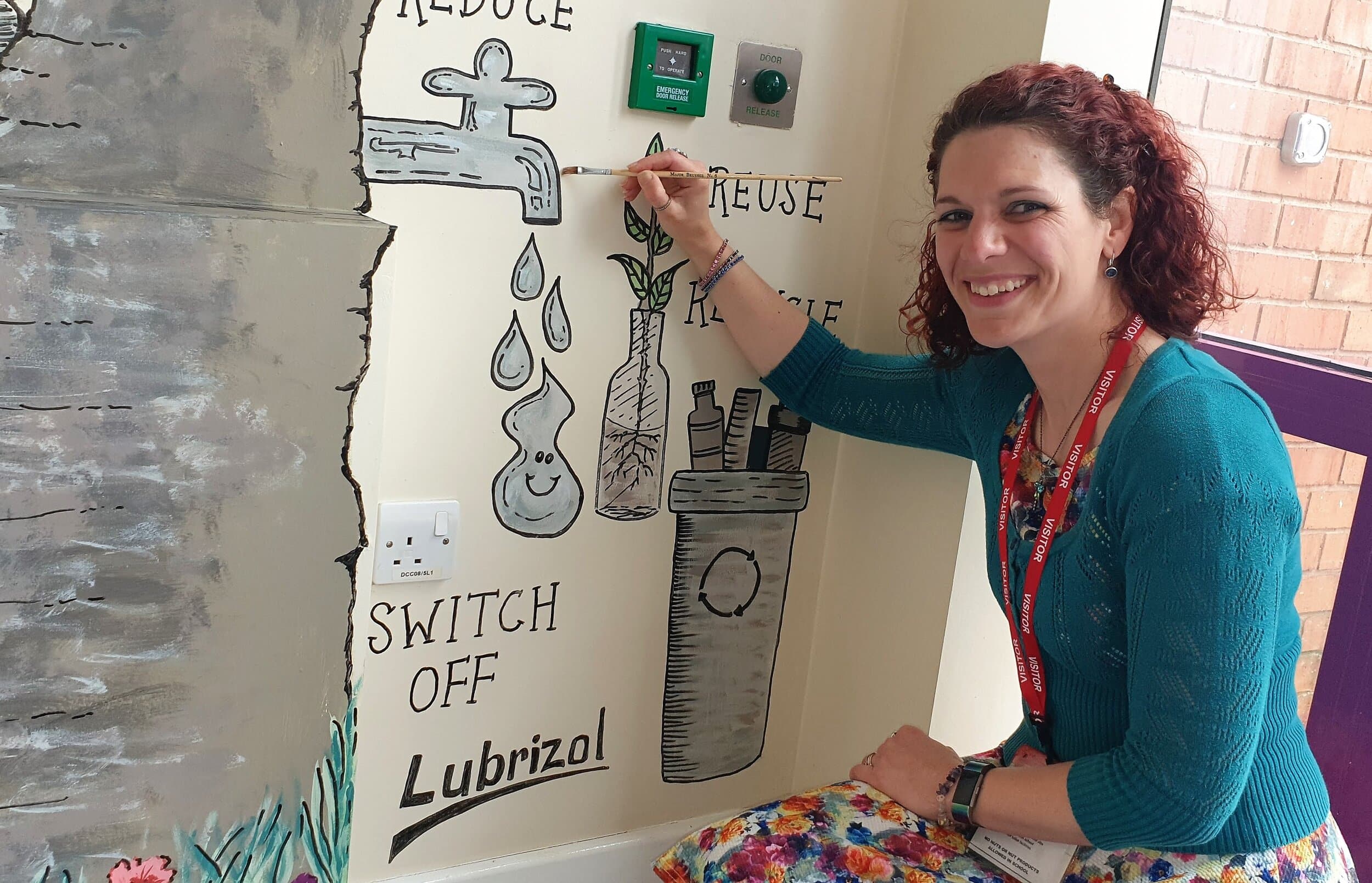 Claire Hollingshurst, quality system manager at Lubrizol,  praised the mural, which has been created using images designed by children at Arboretum Primary School in Derby.