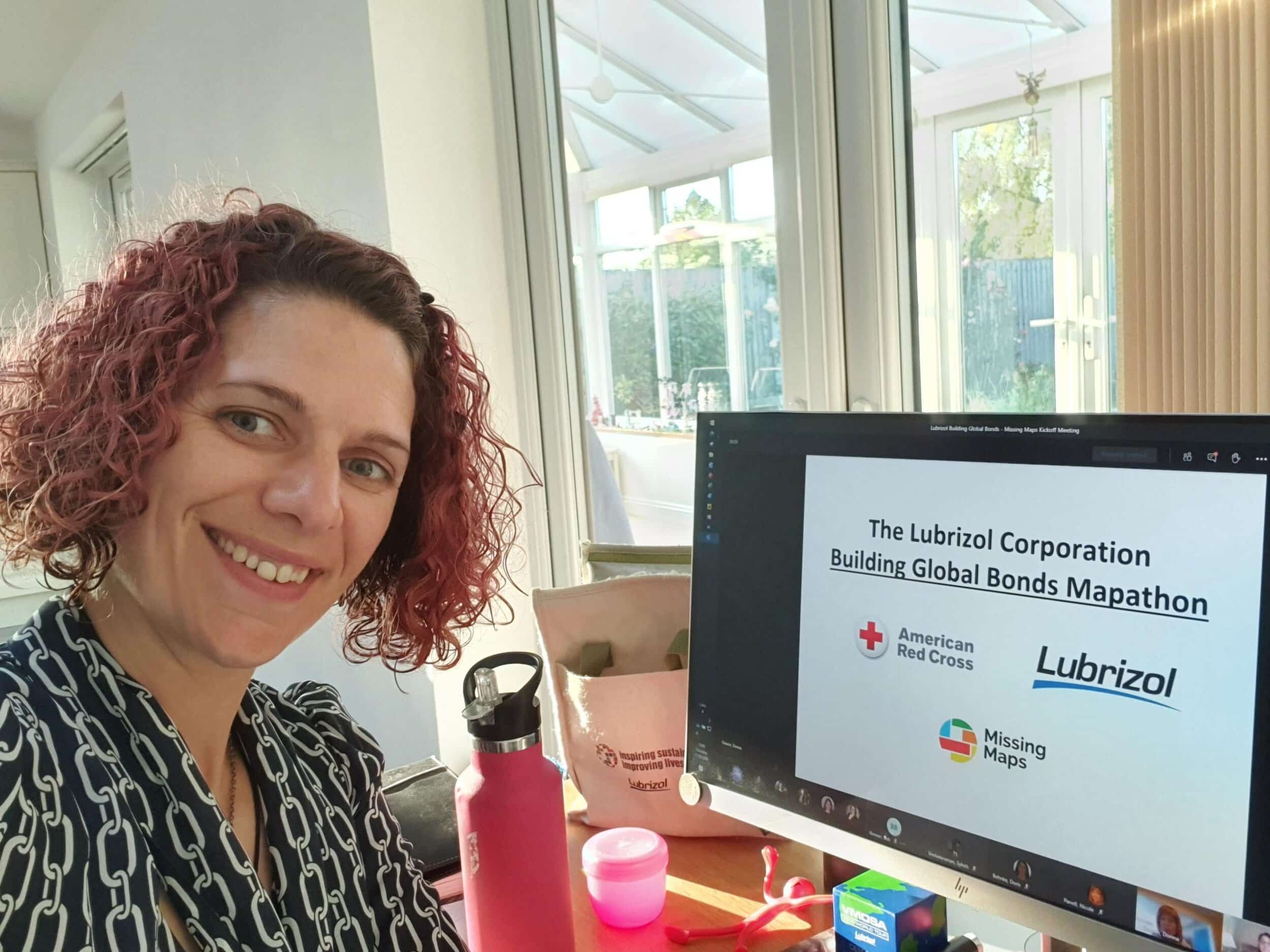 Photo shows: Claire Hollingshurst, a quality systems manager at Lubrizol, took part in the company’s global day of volunteering by helping the Red Cross to create online maps of remote areas across the world.