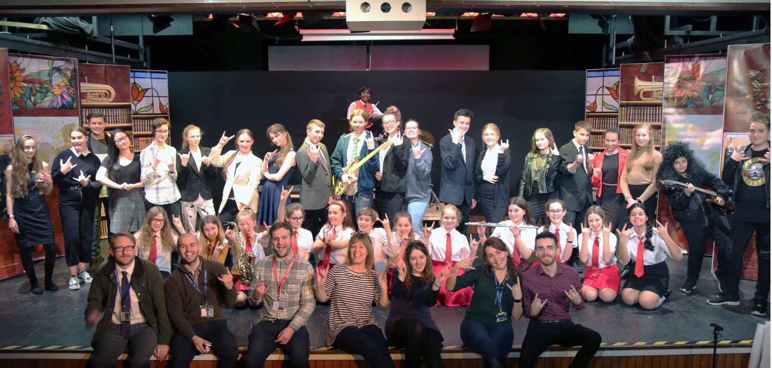 Pupils from Swinton Academy performed the hit West End musical School of Rock for primary school children and parents. Penguin PR: public relations, media and communications