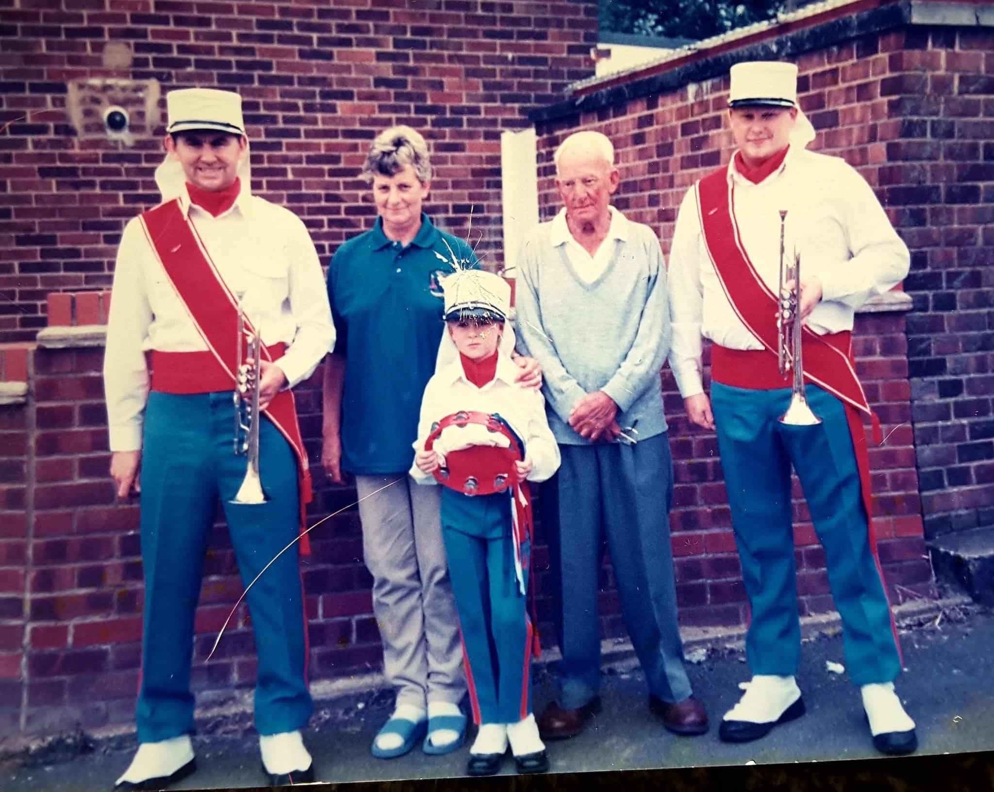 Four generations of the Banks family: Ray (left) with mum Sheila, grand-father Alfred, brother Paul and daughter Jade