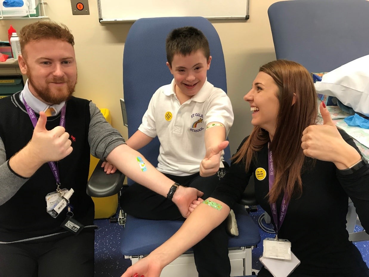 Ryan with St Giles' Rob and Emily - dubbed the 'Dream Team' by nurse Zoe Everingham. Penguin PR: public relations, media and communications