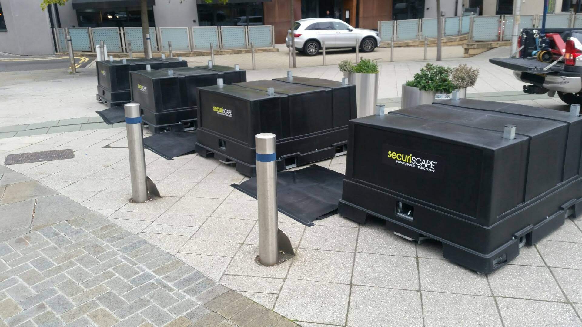 Securipods outside the Motorpoint Arena in Nottingham for the Robin Hood beer and cider festival. Penguin PR: public relations, media and communications