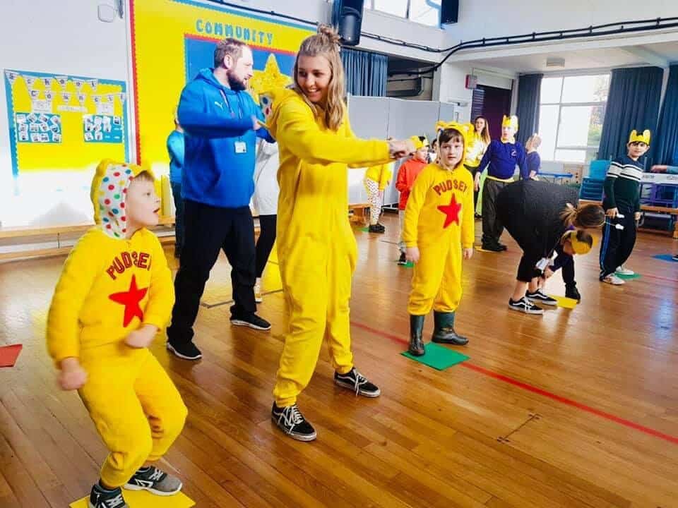 Staff and pupils at St Giles School in Derby took part in the BBC Children in Need's PE with Body Coach Joe Wicks. They missed the Children in Need event in 2019 after flooding closed the school