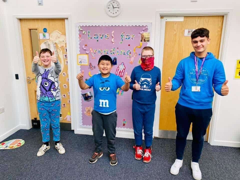 Staff at St Giles School also wore blue for anti-bullying campaign 'Wear Blue for Wellbeing'