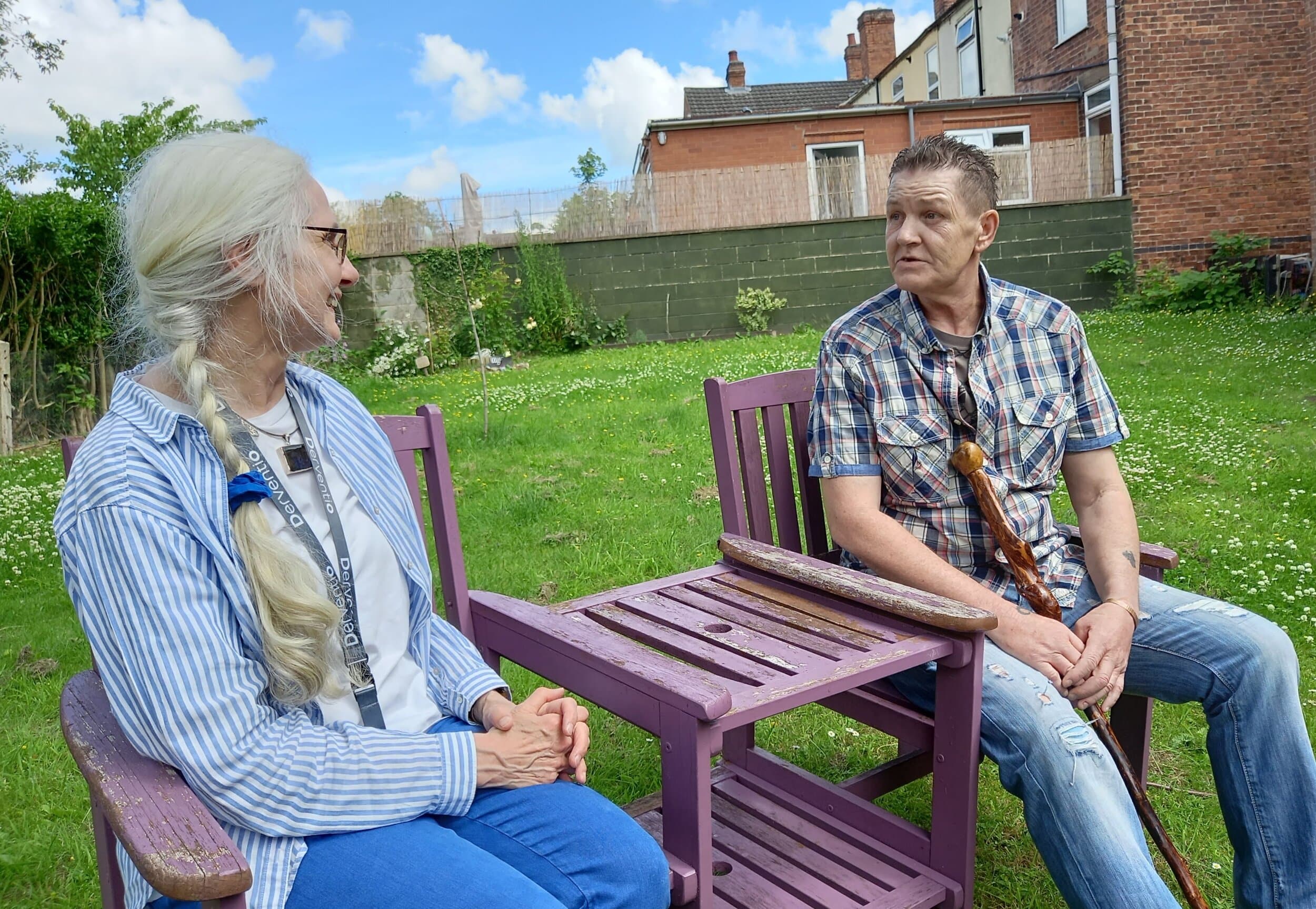 Jackie Carpenter, assistant director of strategy at Derventio Housing Trust, with Stephen Fletcher, who is one of 1,237 homeless people who Derventio has helped over the past year, despite the severe challenges presented by COVID.