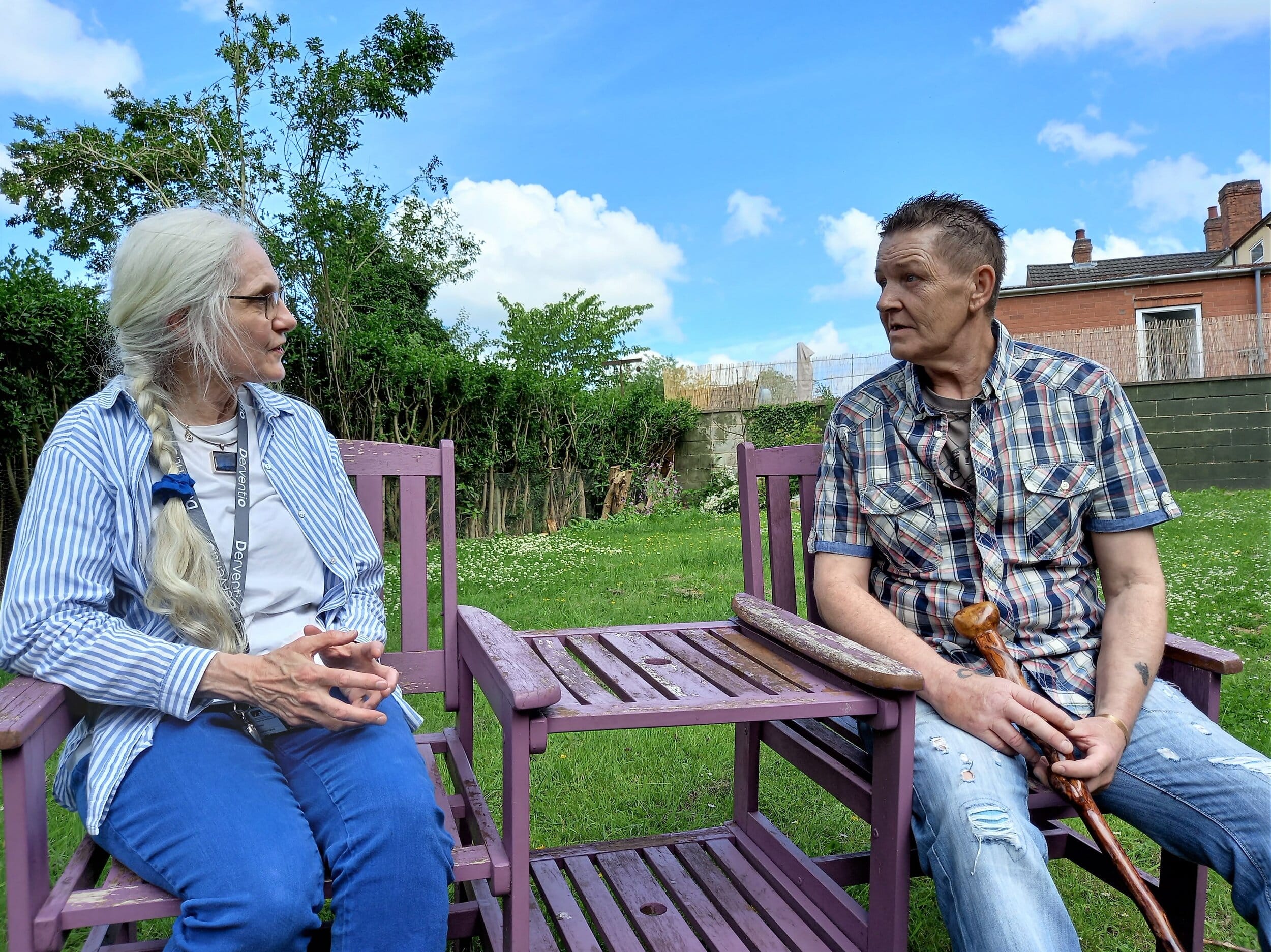 Stephen Fletcher, who has given £50 to Derventio Housing Trust’s empowerment fund after the organisation helped ensure he wasn’t left homeless, chats to the Trust’s assistant director, Jackie Carpenter.