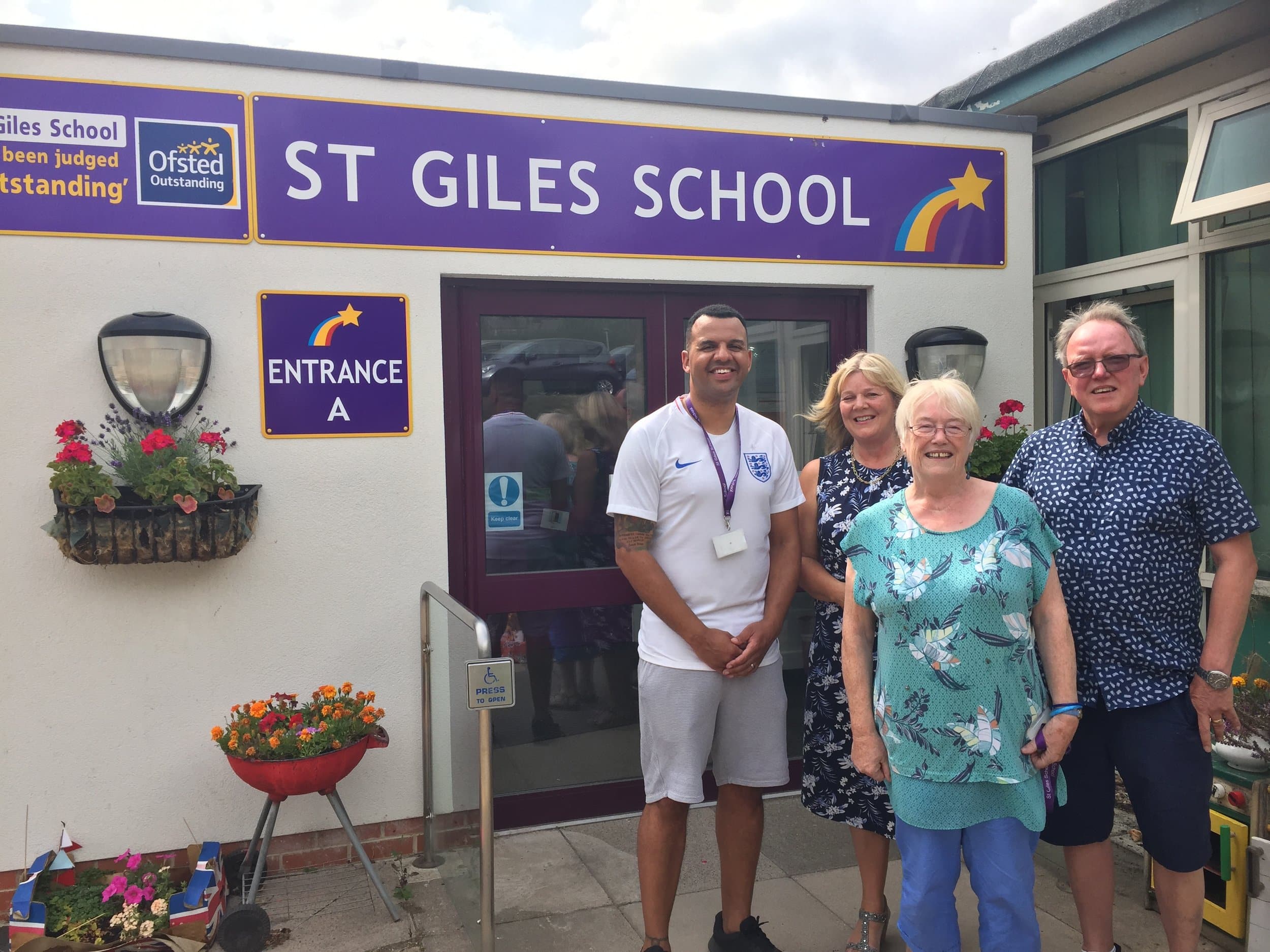 Teachers Clive Lawrence Pamela Thomas governer Katy Elliott and Pat Walsh. Penguin PR: public relations, media and communications in the East Midlands