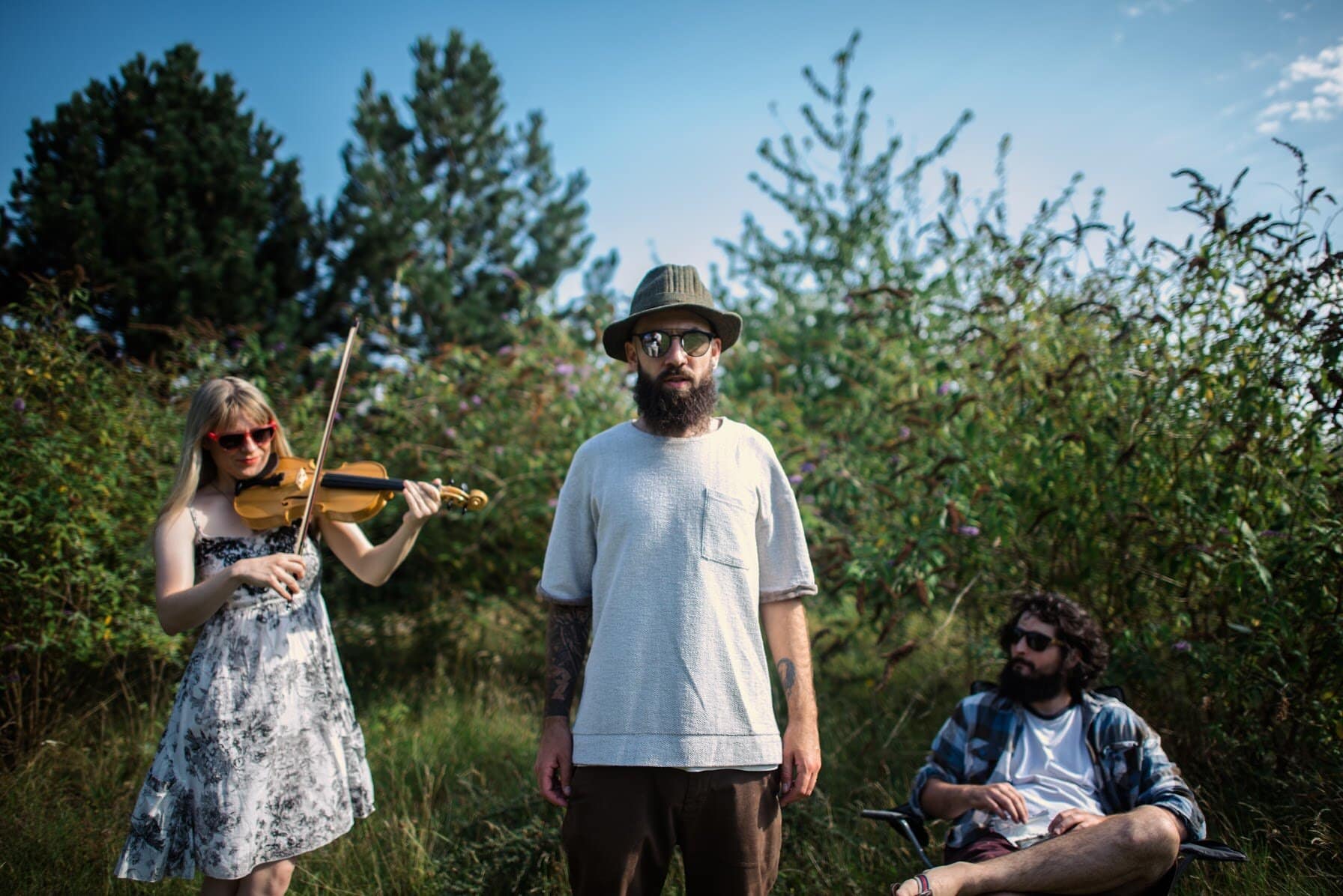 From left, musicians Amy Cisar, Benjamin Zięć and illustrator Raphael Achache, from The Island, a new project which has won funding through the DAN Soup project, which was supported by Lubrizol and has given them £525 so they can help young men expr…