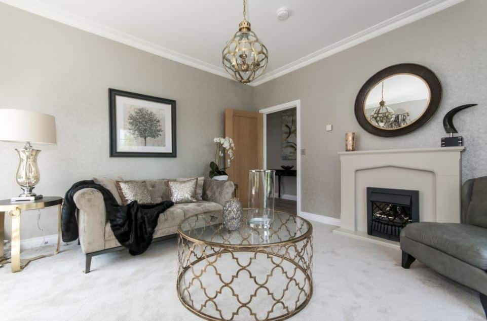 The living room in the show home at Deer Park in Ripley. Penguin PR: public relations, media and communications