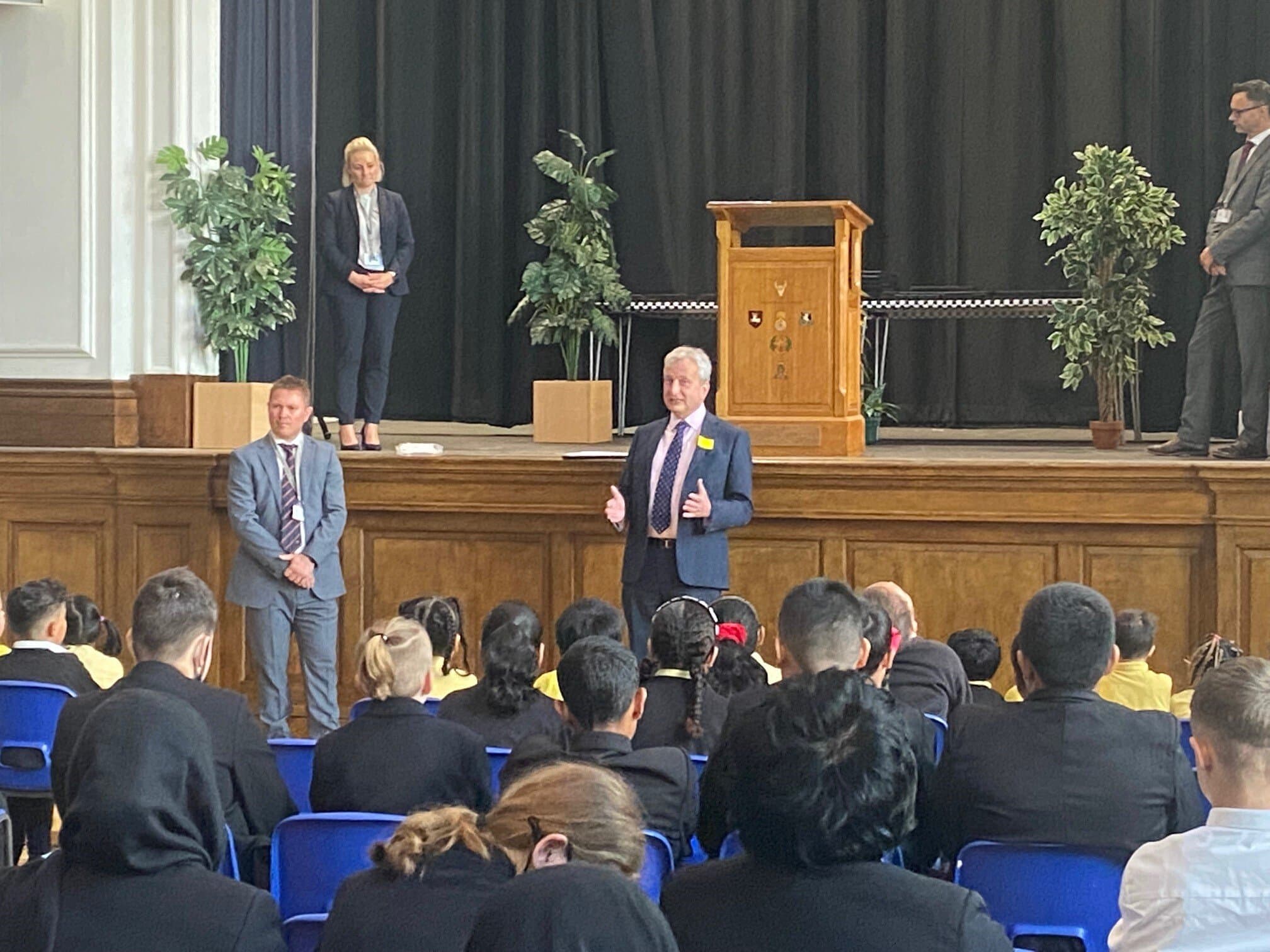 Executive head teacher Neil Wilkinson with Under Sheriff of Derbyshire Andrew Cochrane at The Bemrose School.
