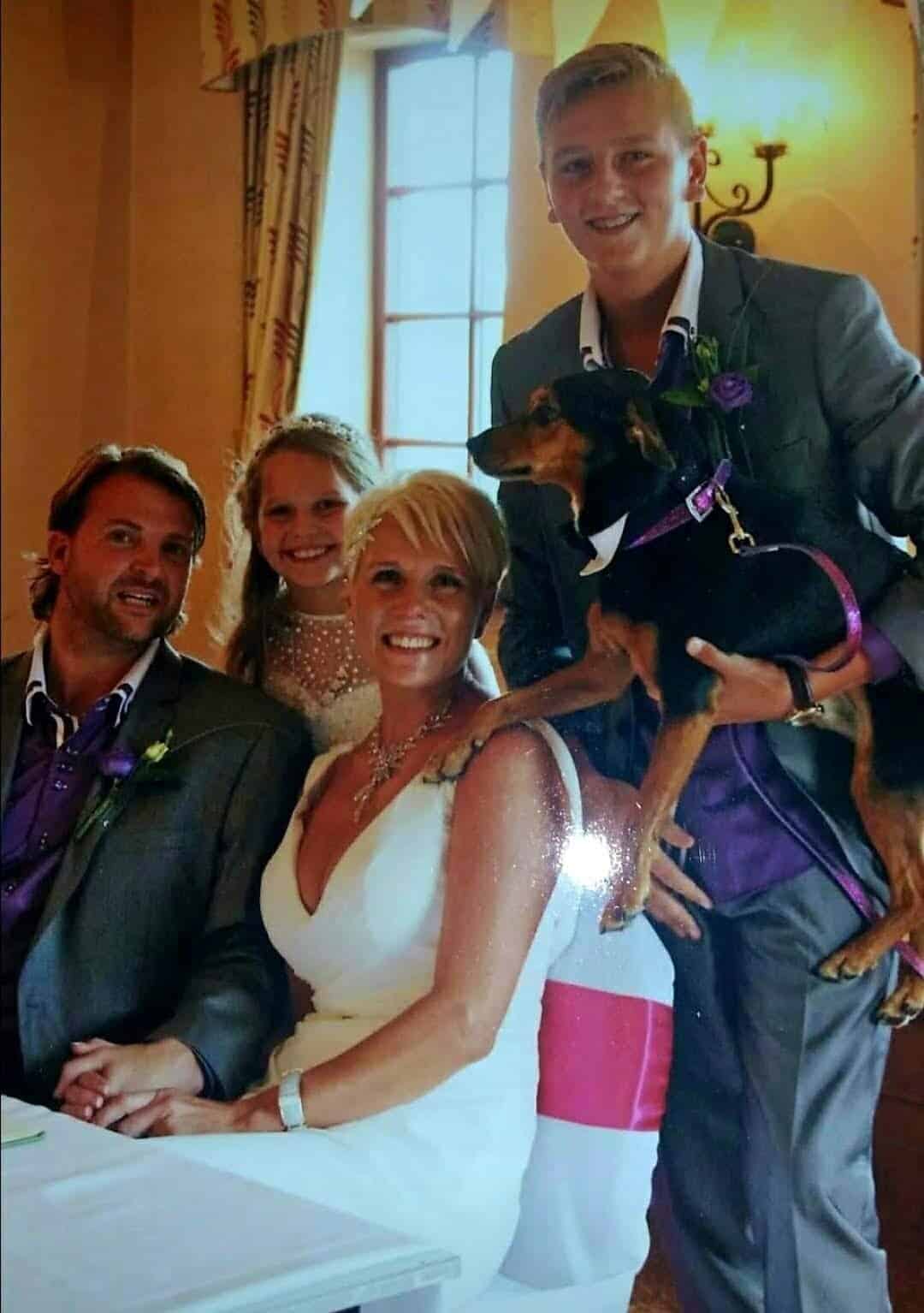 Victoria with husband Stewart on their wedding day