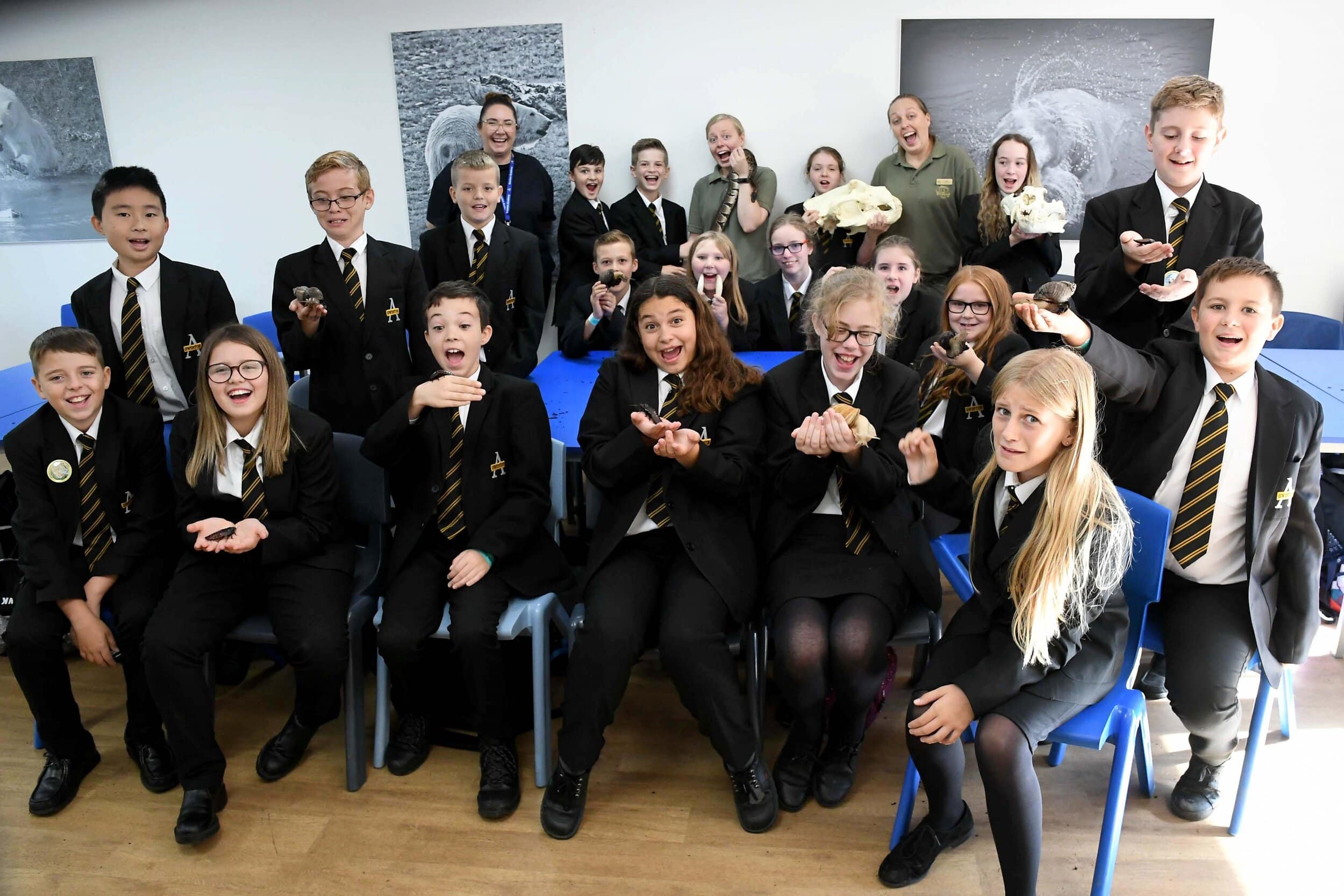 Year 7 students from Swinton Academy will front the new marketing campaign by Yorkshire Wildlife Park. Pictures: Sharon Scott: Yorkshire Wildlife Park