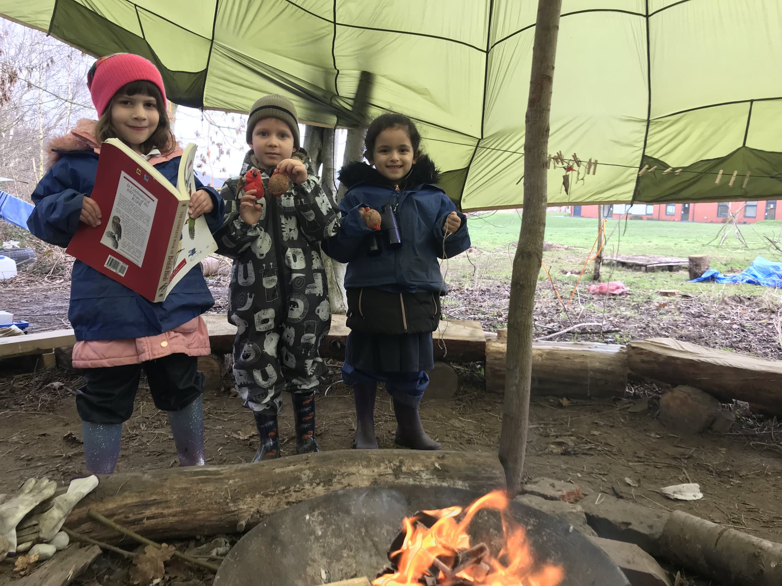 Youngsters from Carlyle Infant & Nursery School enjoying their Forest School session with Mr Wallace. Penguin PR: public relations, media and communications.