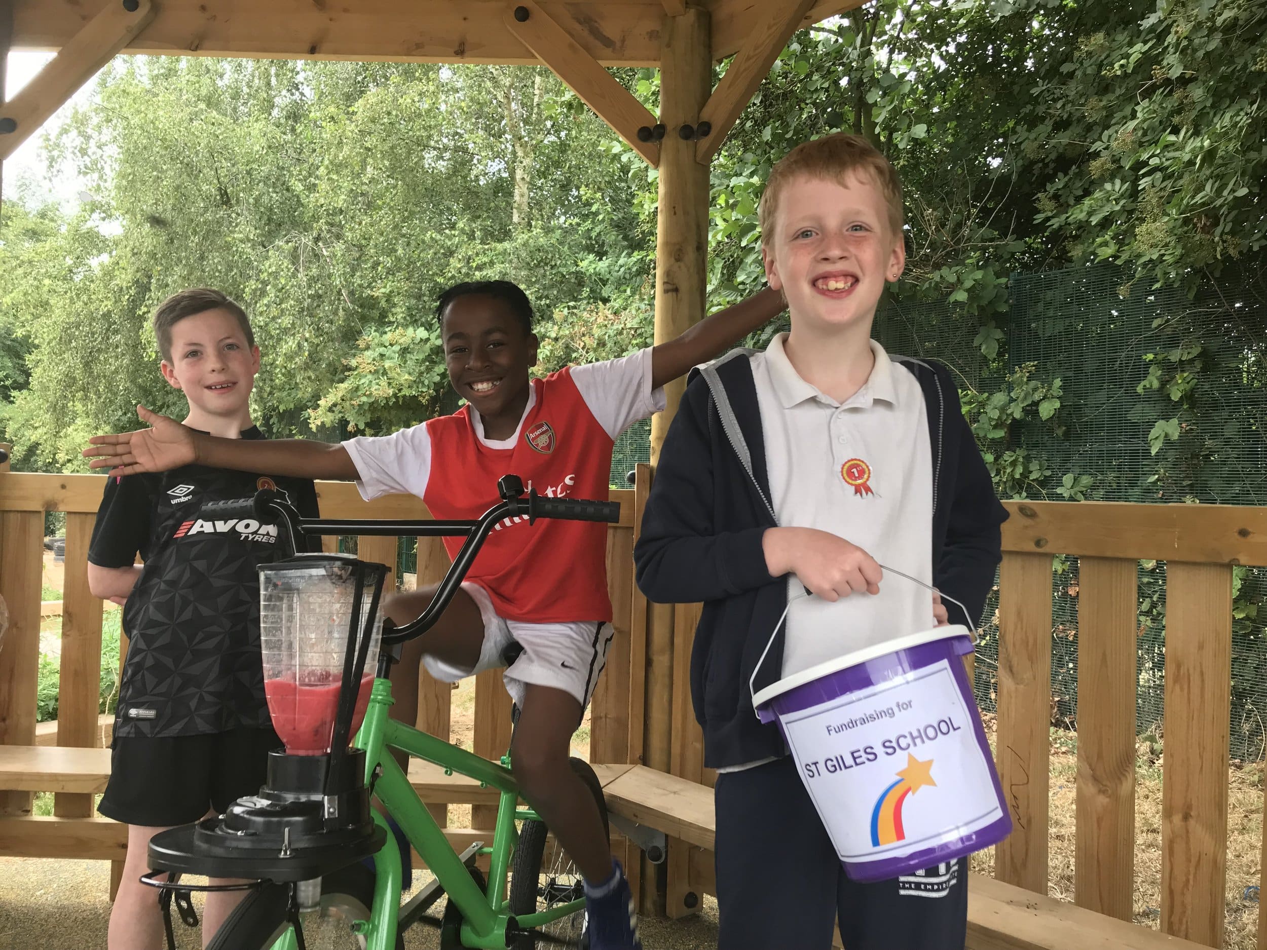 Youngsters from St Giles School in Derby enjoyed the Smoothie Bike, which was provided by catering company Chartwells. Penguin PR: public relations, media and communications