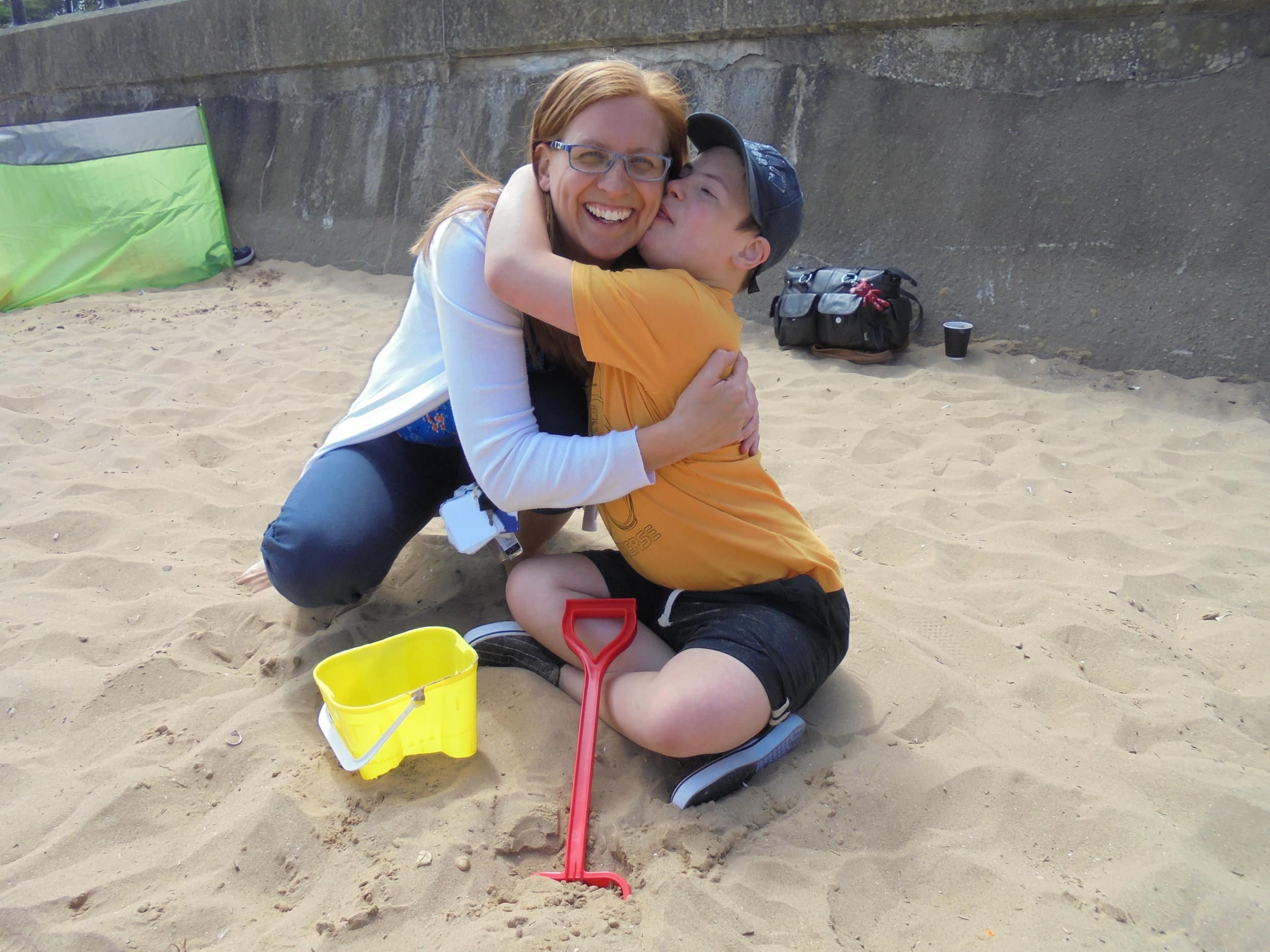 Zoe Everingham is pictured with Ryan Fulcher during a trip to the seaside with St Giles School in Derby. Penguin PR: public relations, media and communications
