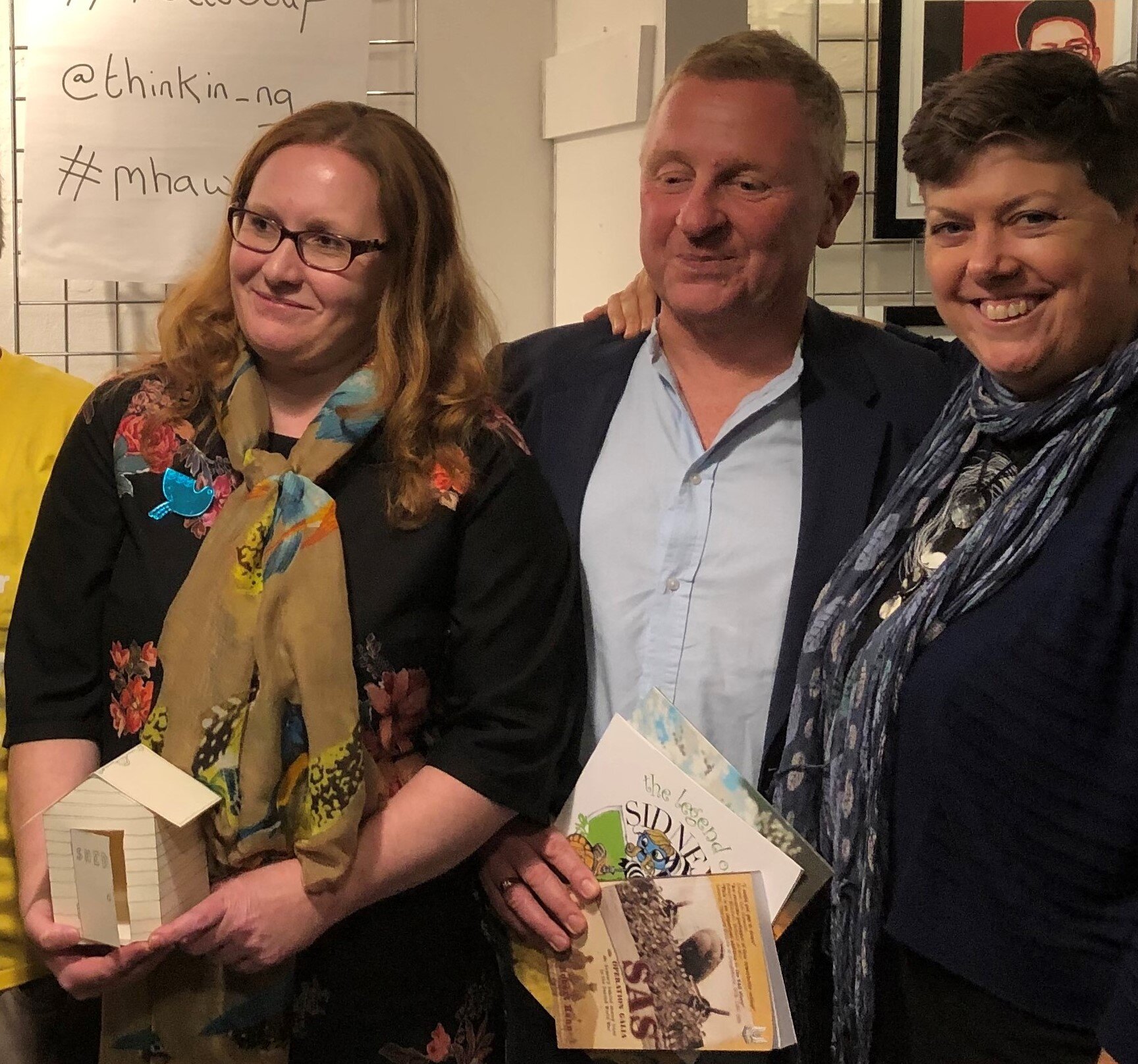 artist Clare Taylor and author Rob Hann won financial backing for their mental health projects when they took part in the Hard Heads and Hang Ups, which was judged by Karen Clegg, production services manager at East Midlands chemical firm Lubrizol.