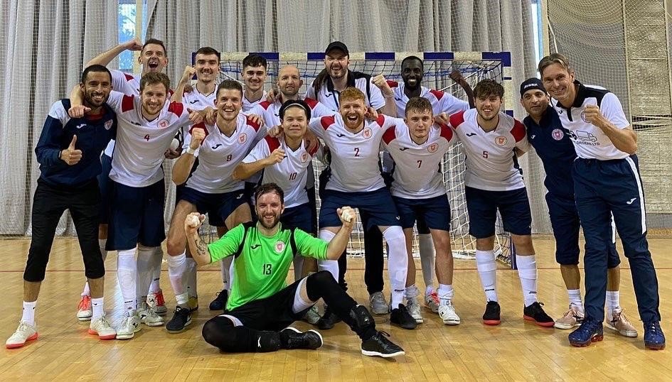 The team line up for a game against Finland (John is second top row)