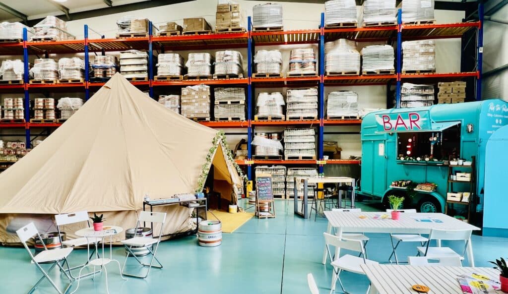 The teepee and bar at Colleague Box