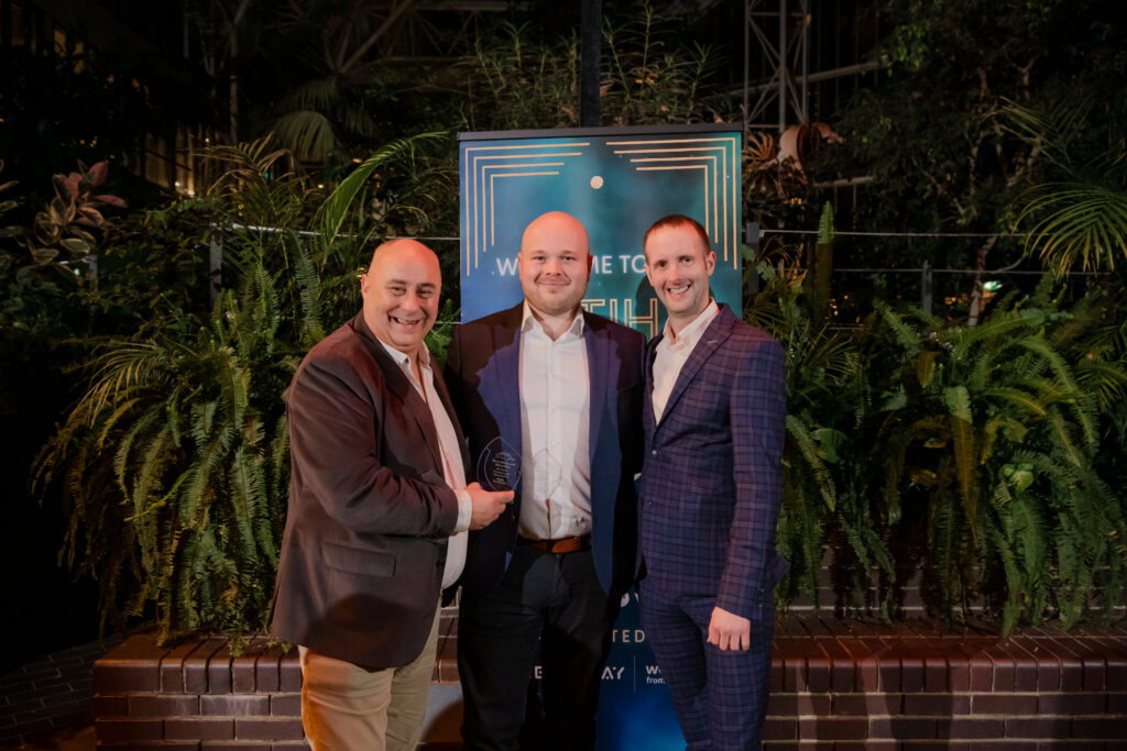 Gary Piper, sales director of Barron McCann, managing director Scott Watson and Andy Orrell, lead operational performance analysts for Pets at Home.
