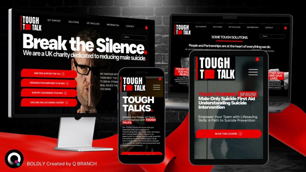 Q Branch Tough to Talk branding