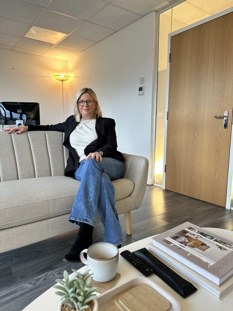 Suzanne Bradshaw of Mortgage and Finance Arena, which gives financial advice, in the firm's new offices in Pride Park, Derby