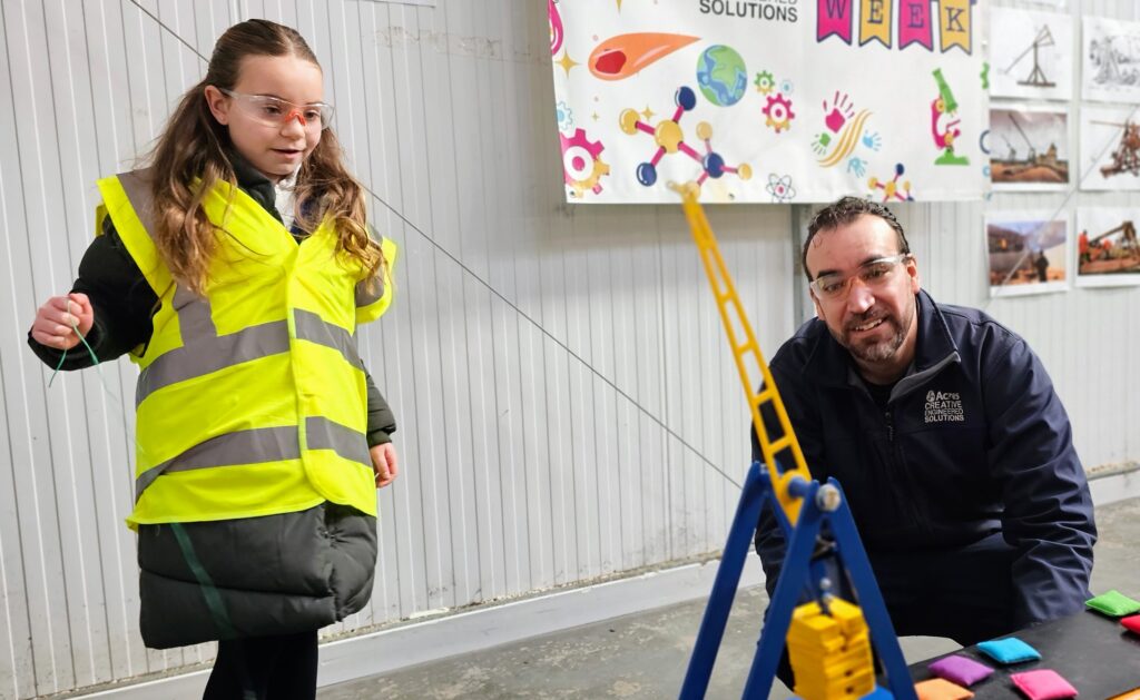 Pupils from Melbourne Junior School experimented with some medieval trebuchet technology when they took part in a British Science Week event at Acres Engineering.
