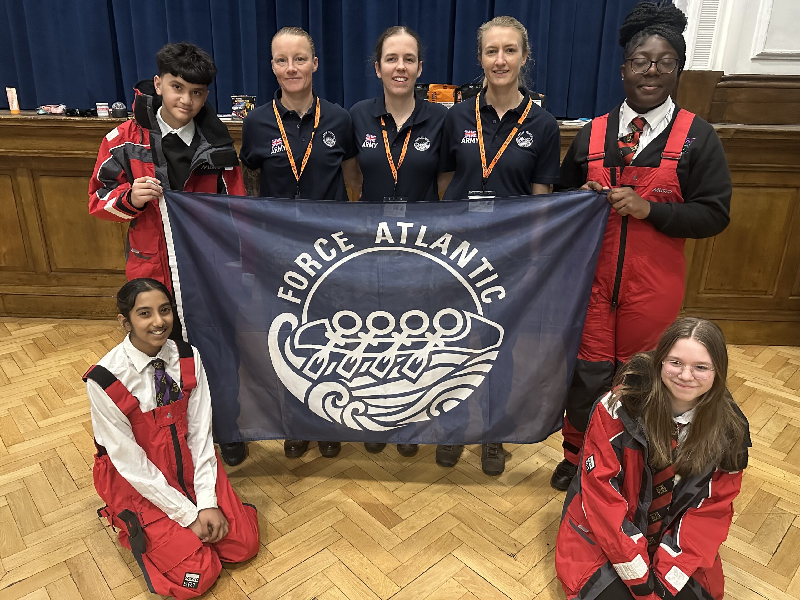 THREE members of an all-female team who braved the elements to row across the Atlantic Ocean recently visited pupils at The Bemrose School