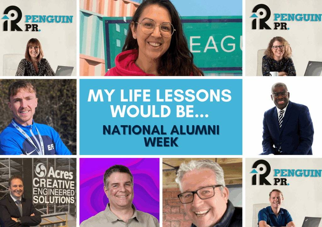 Derby business figures and Penguin PR staff have shared their life lessons to mark National Alumni Week.
