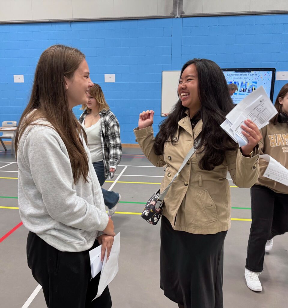 GCSE students celebrating at Derby Cathedral School, which is part of the Derby Diocesan Academy Trust and achieved its strongest results in 2025.