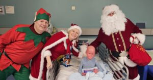 Michal was devastated when he couldn’t attend breakfast with Santa, so staff at Firs Primary school took Santa and festive cheer to the hospital ward