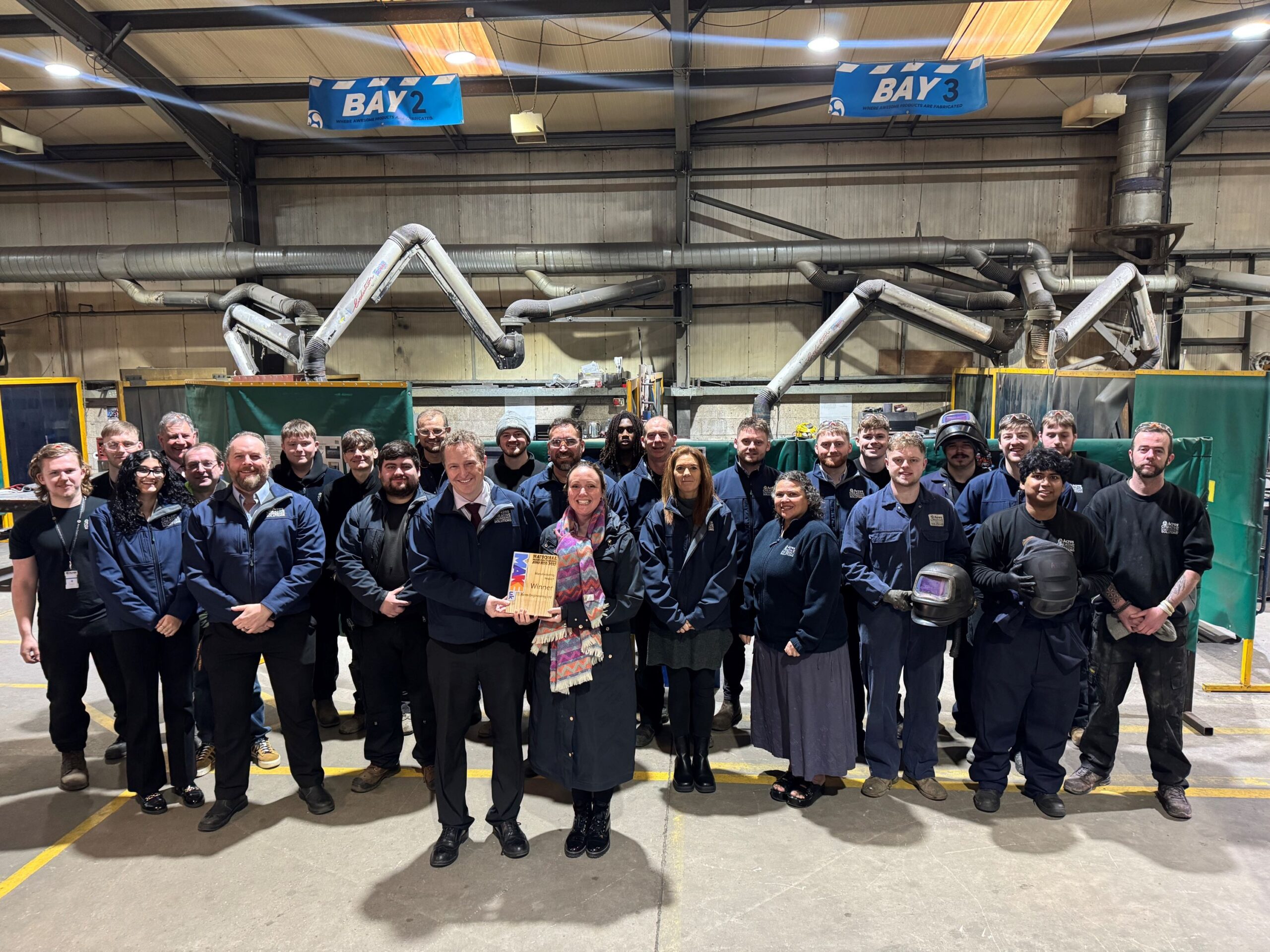 Acres Engineering celebrates winning a prestigious national MAKE UK Manufacturing Impact award