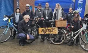 Staff from Ayup Bikes joined fifteen lucky pupils from The Bemrose School, along with school staff, to celebrate the donation of new bikes.